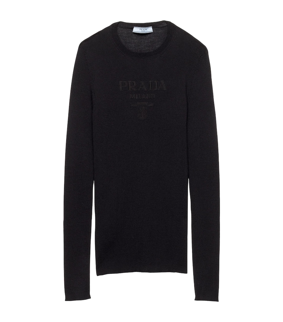 Wool-Blend Superfine Logo Sweater F0008 Image 1