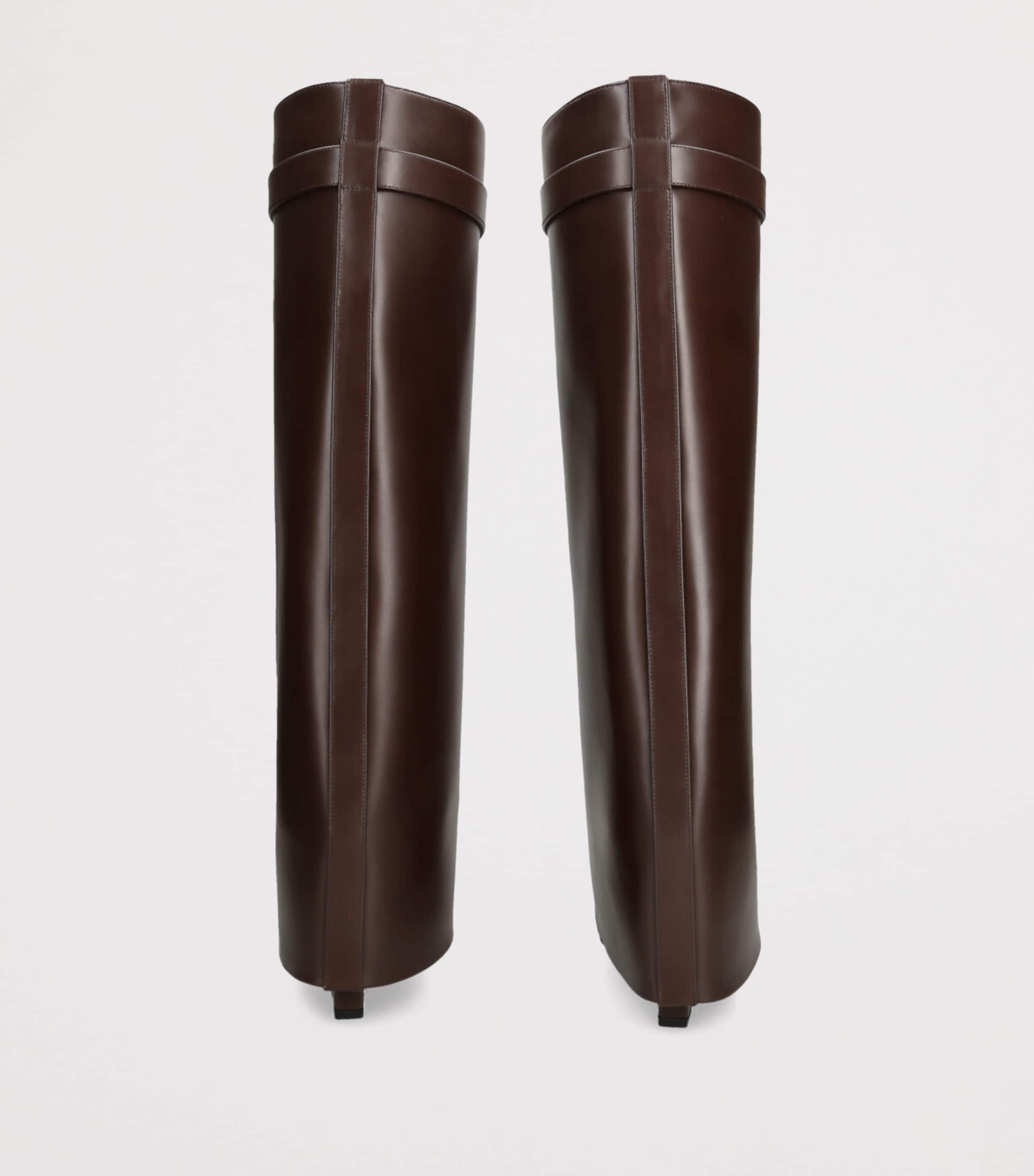 Givenchy Leather Shark Knee-High Boots 95 Dark Brown Image 3