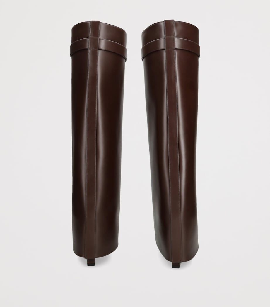 Givenchy Leather Shark Knee-High Boots 95 Dark Brown Image 3
