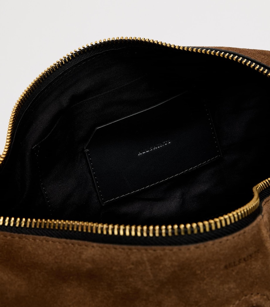 AllSaints Suede Jean Rey Shoulder Bag Sugar Brown Image 6