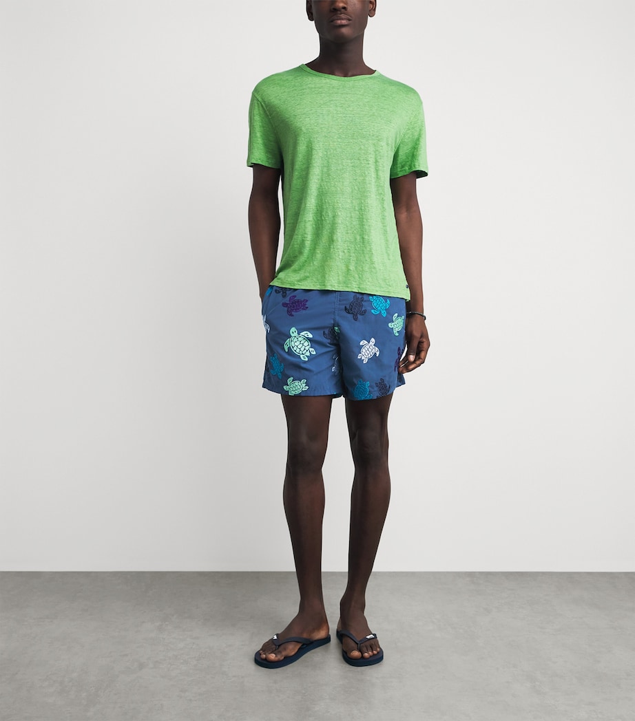 Vilebrequin Mens Embroidered Turtle Swim Shorts Evening Image 4