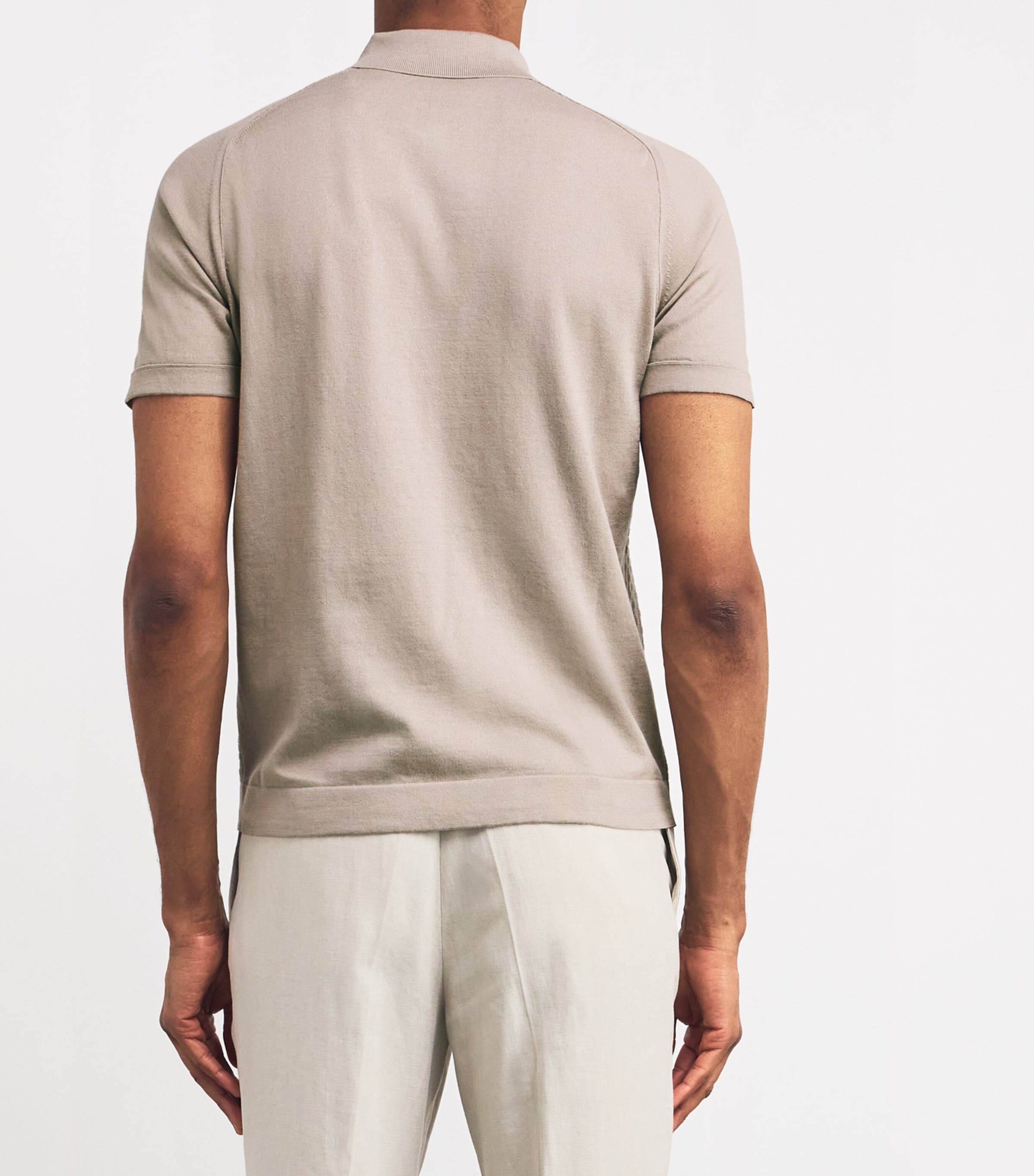 Cotton Textured Polo Shirt 025 GRY PC DYE STEEL Image 4