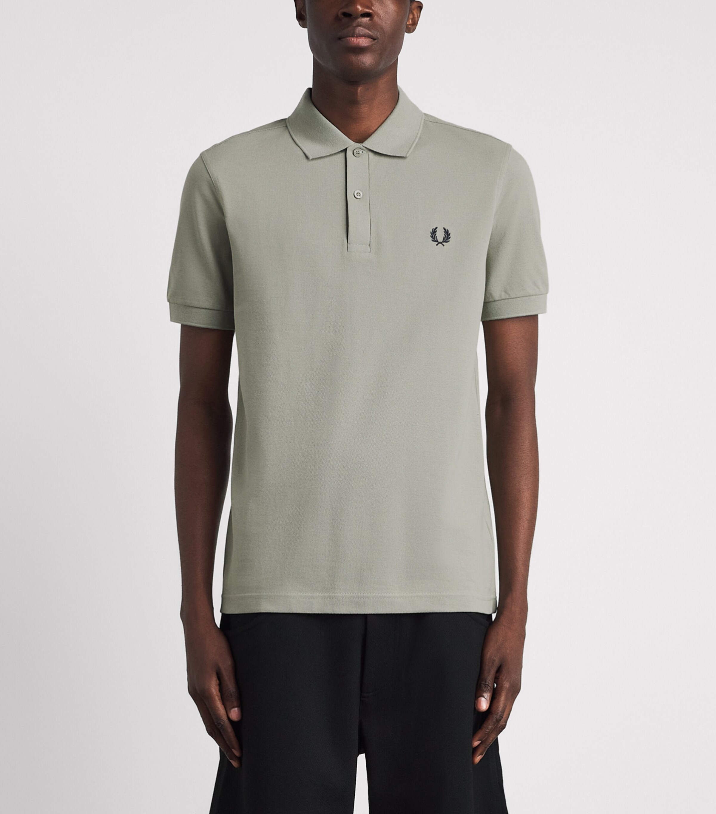 Fred Perry Mens Cotton Twin Tipped Polo Shirt Seagrass/drkairf Image 4