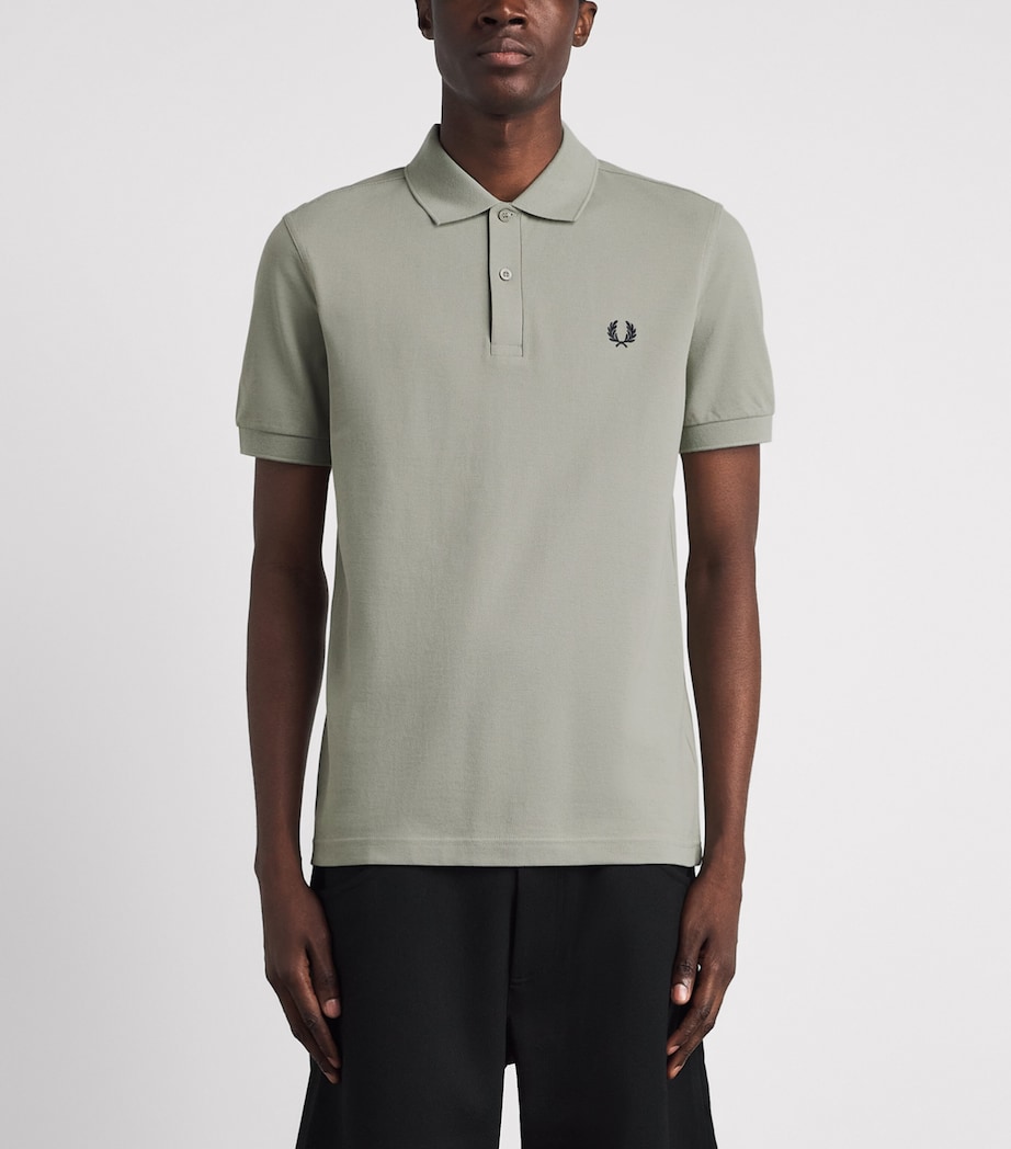 Fred Perry Mens Cotton Twin Tipped Polo Shirt Seagrass/drkairf Image 4