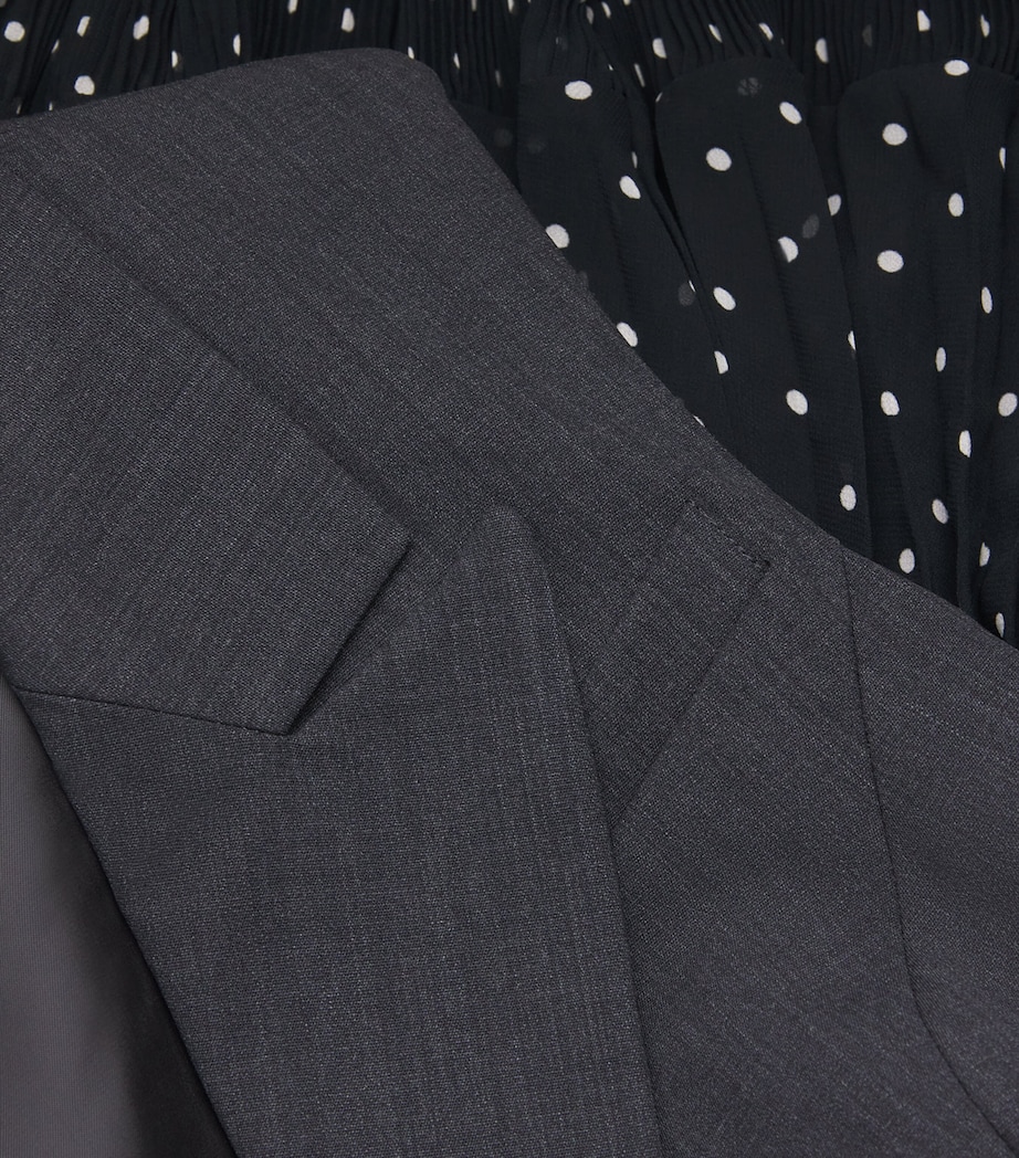 Self-Portrait Womens Polka Dot Midi Dress Grey Image 6