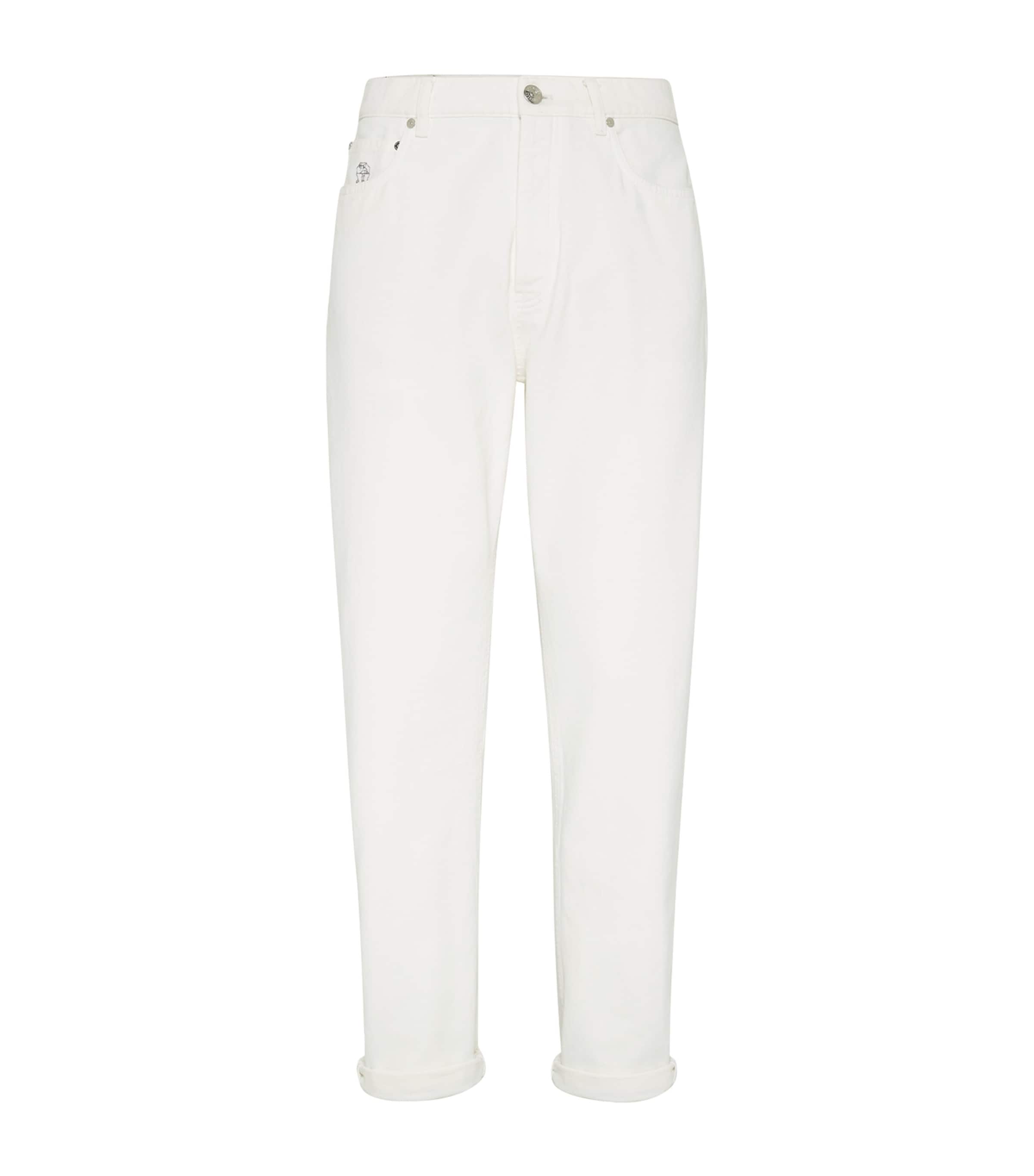 Brunello Cucinelli Corduroy Leisure Fit Pants In White