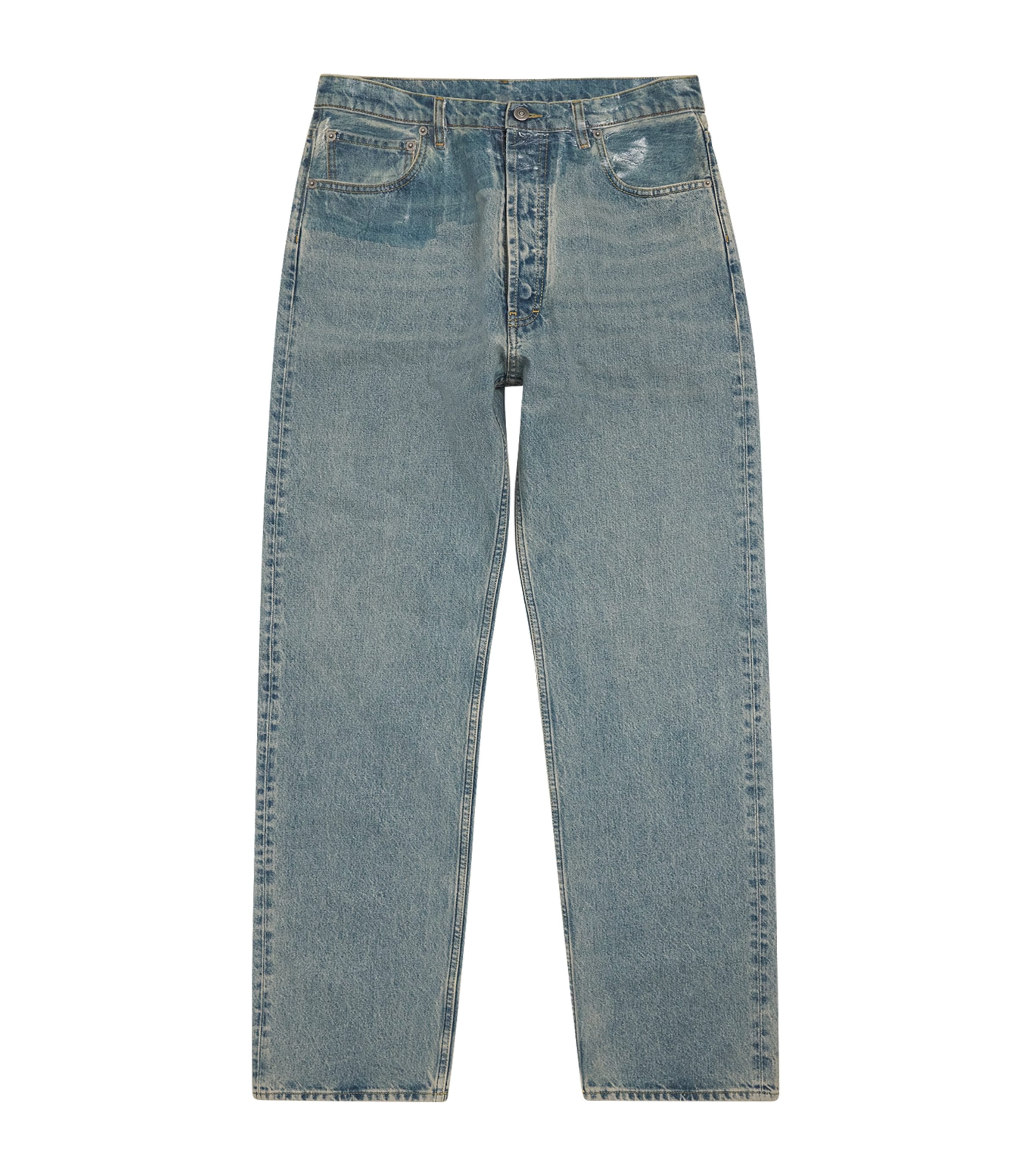 Maison Margiela Mens Wide-Leg Jeans Ice Blue Image 1