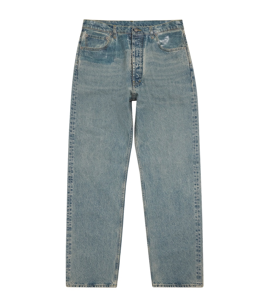 Maison Margiela Mens Wide-Leg Jeans Ice Blue Image 1