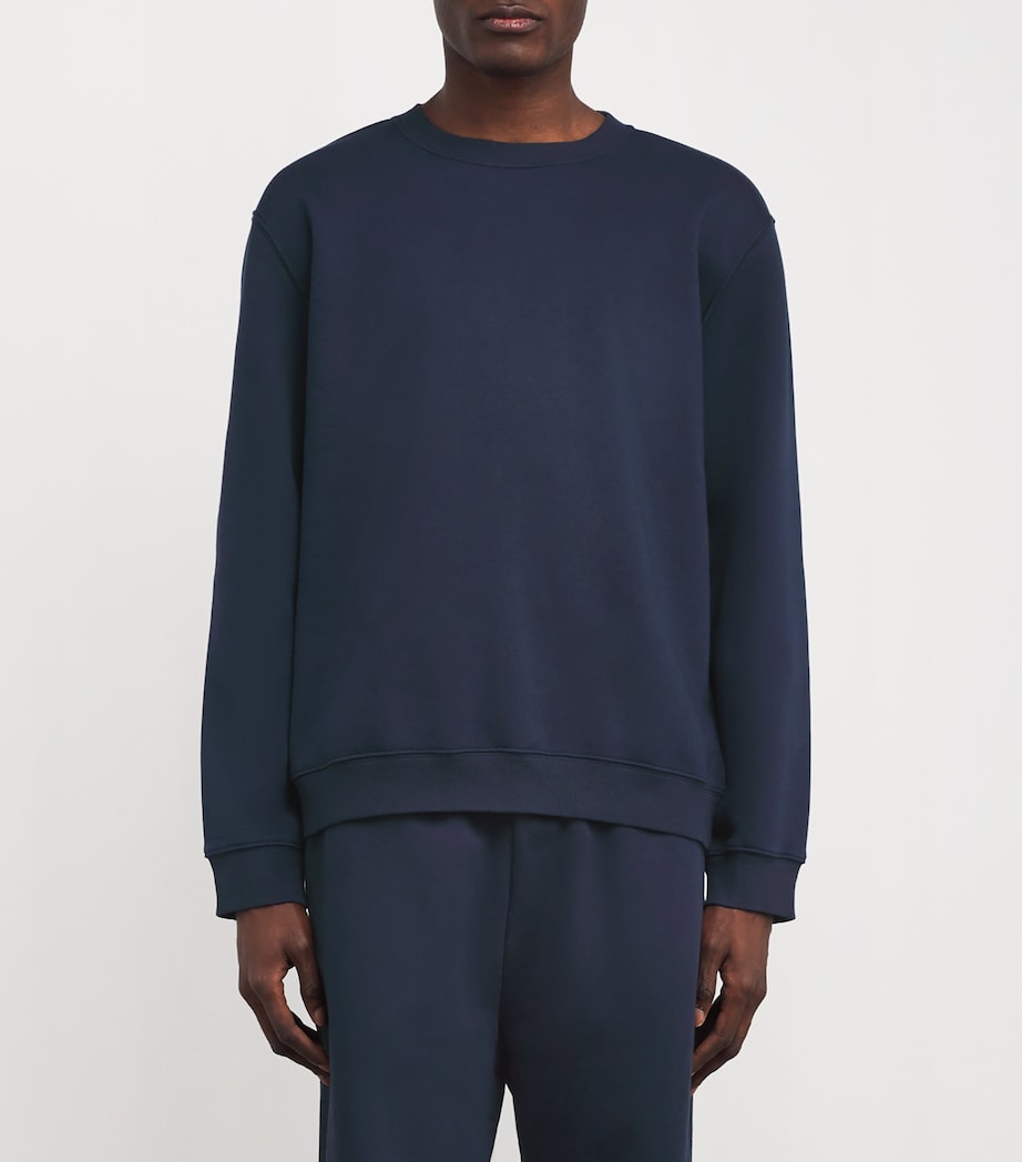 Fleece Lounge Crew-Neck Sweatshirt NAVY Image 3