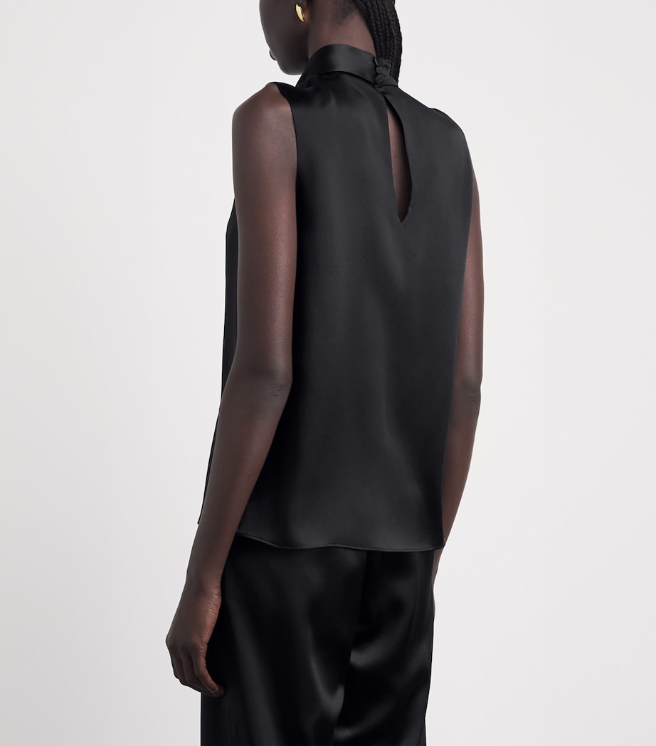 Eleventy Womens Silk High-Neck Top Nero Image 5