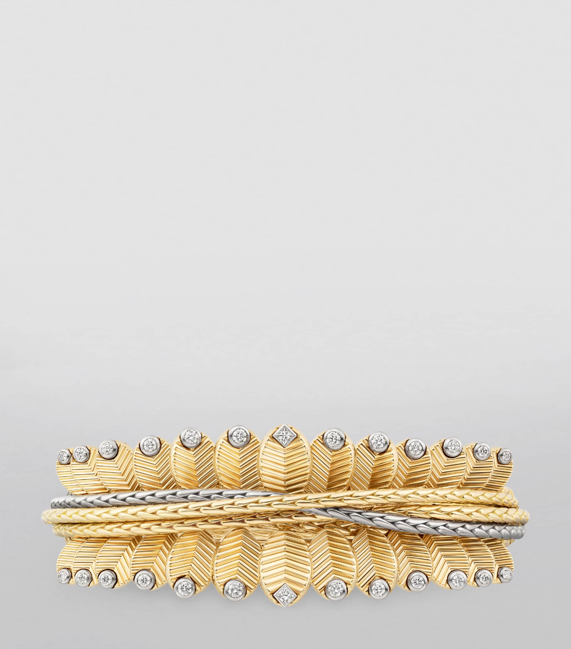 Yellow Gold, White Gold and Diamond Grain de Café Bracelet YELLOW GOLD Image 2