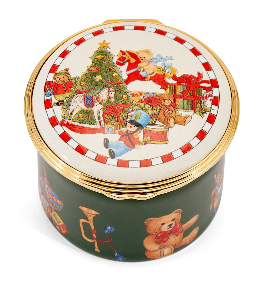 Enamel Christmas Nursey Musical Box GREEN Image 2