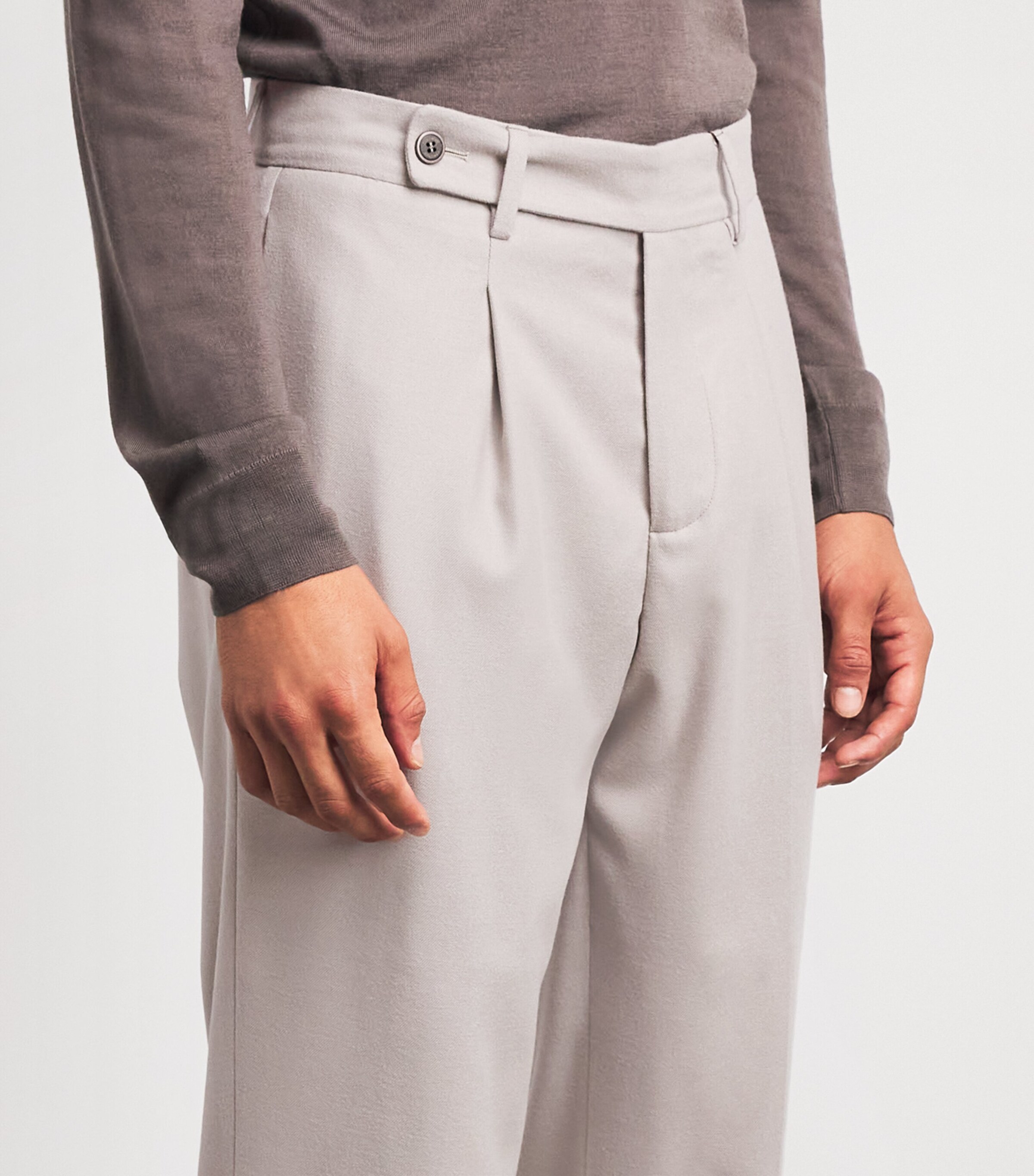 Colombo Mens Kid Cashmere Straight Trousers Brown Image 3