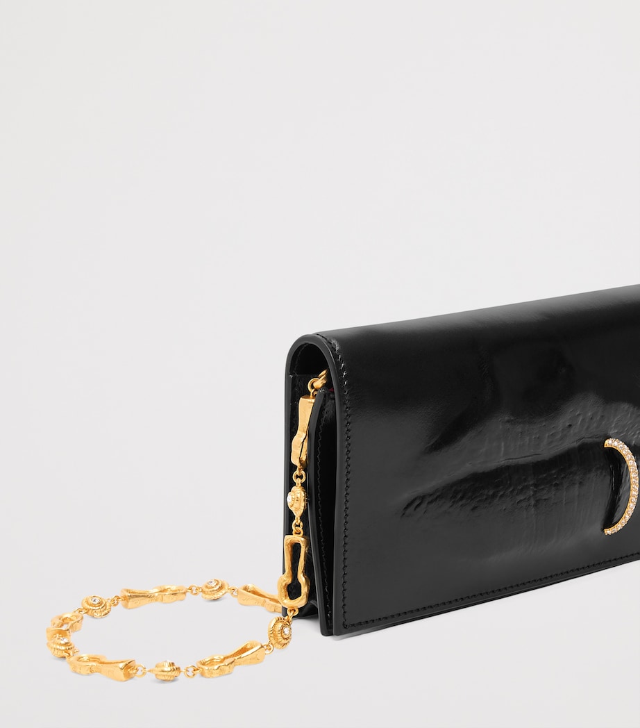 Leather Moulded Mouth Clutch Bag 999 BLACK Image 2