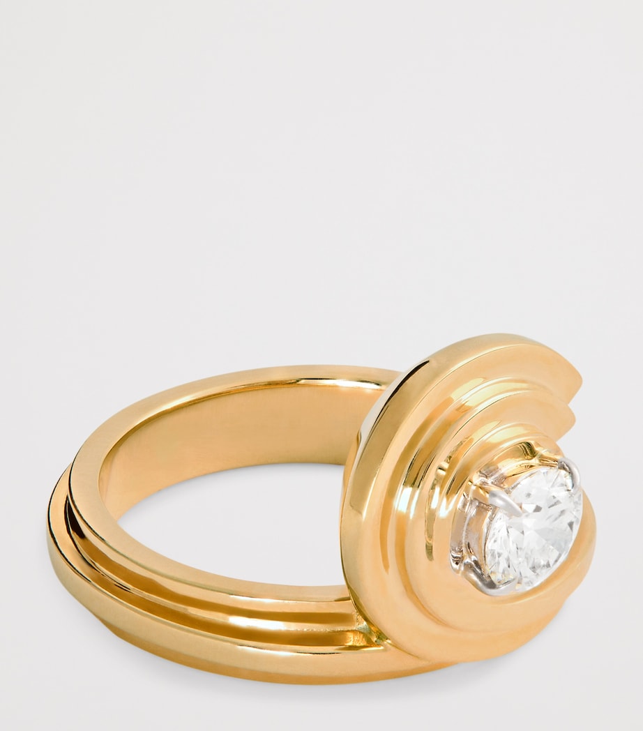 Yellow Gold and Diamond Sea Ring YELLOW GOLD Image 4