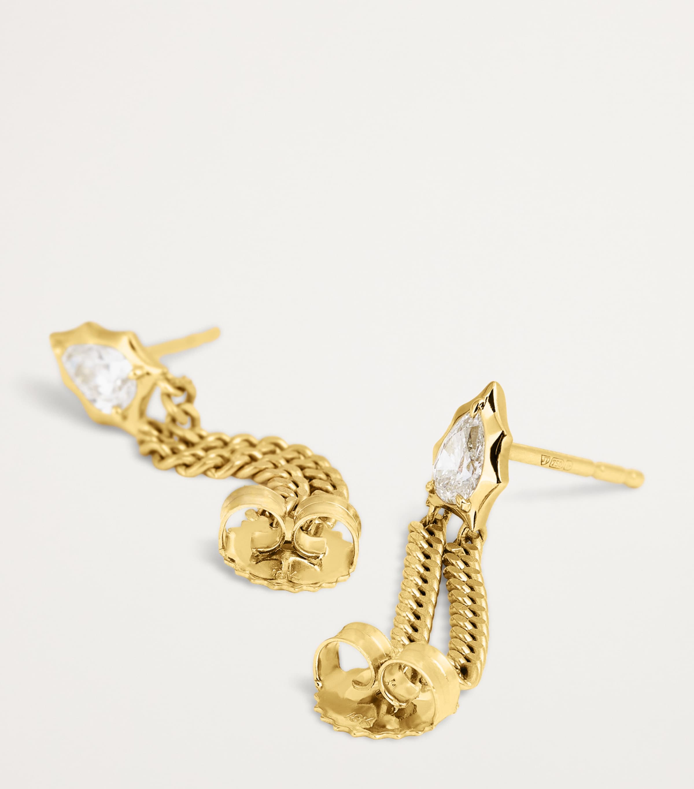 Jade Trau Yellow Gold and Diamond Envoy Chain Loop Earrings Yellow Gold Image 5