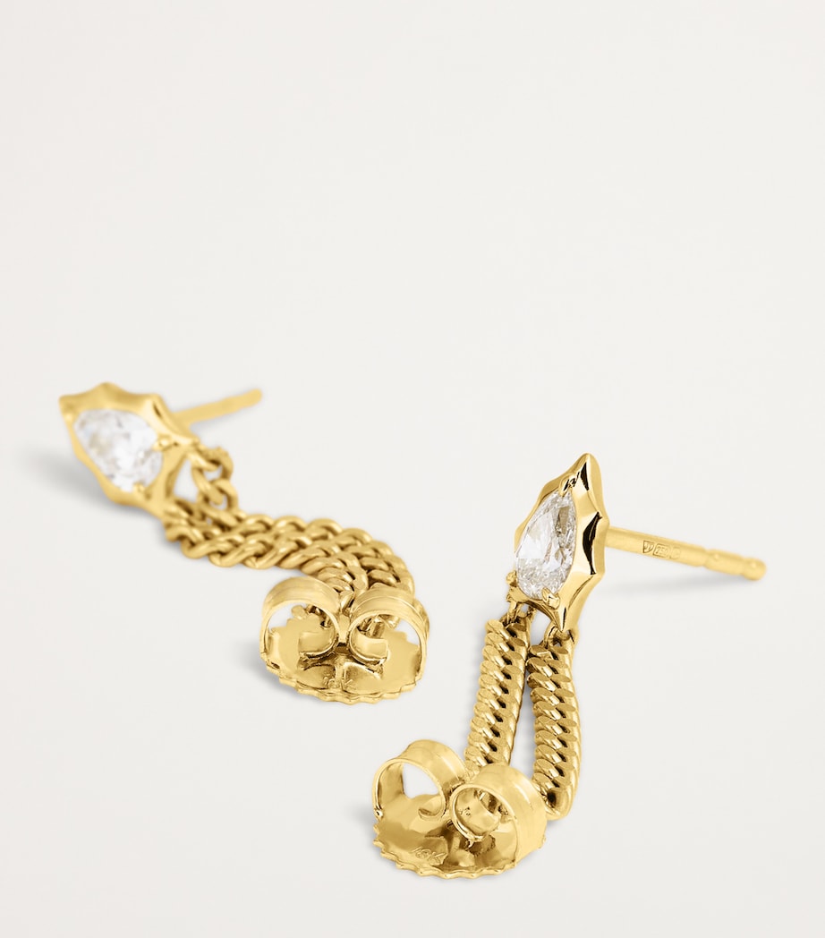 Jade Trau Yellow Gold and Diamond Envoy Chain Loop Earrings Yellow Gold Image 5