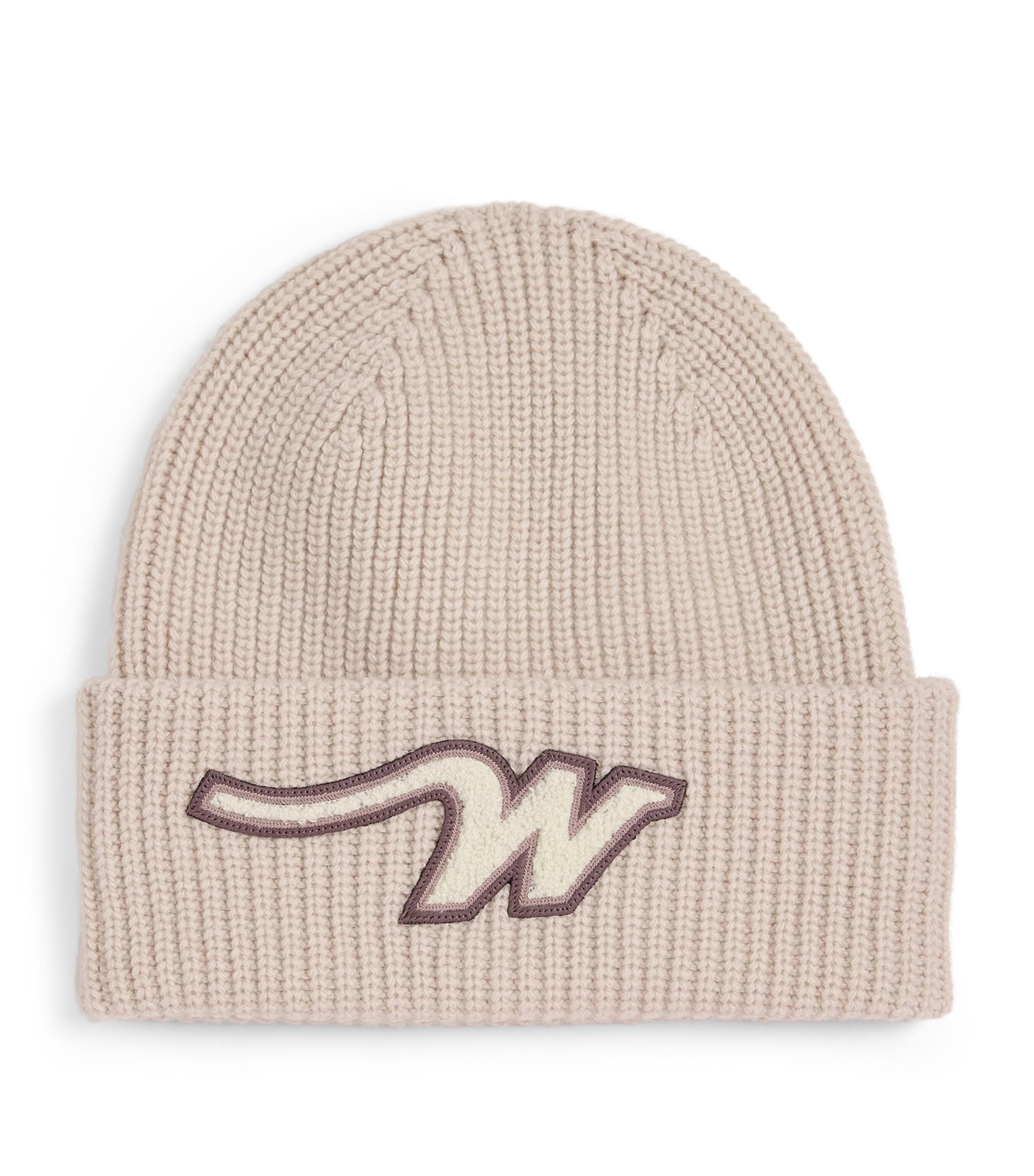 Weekend Max Mara Virgin Wool Monogram Beanie In White