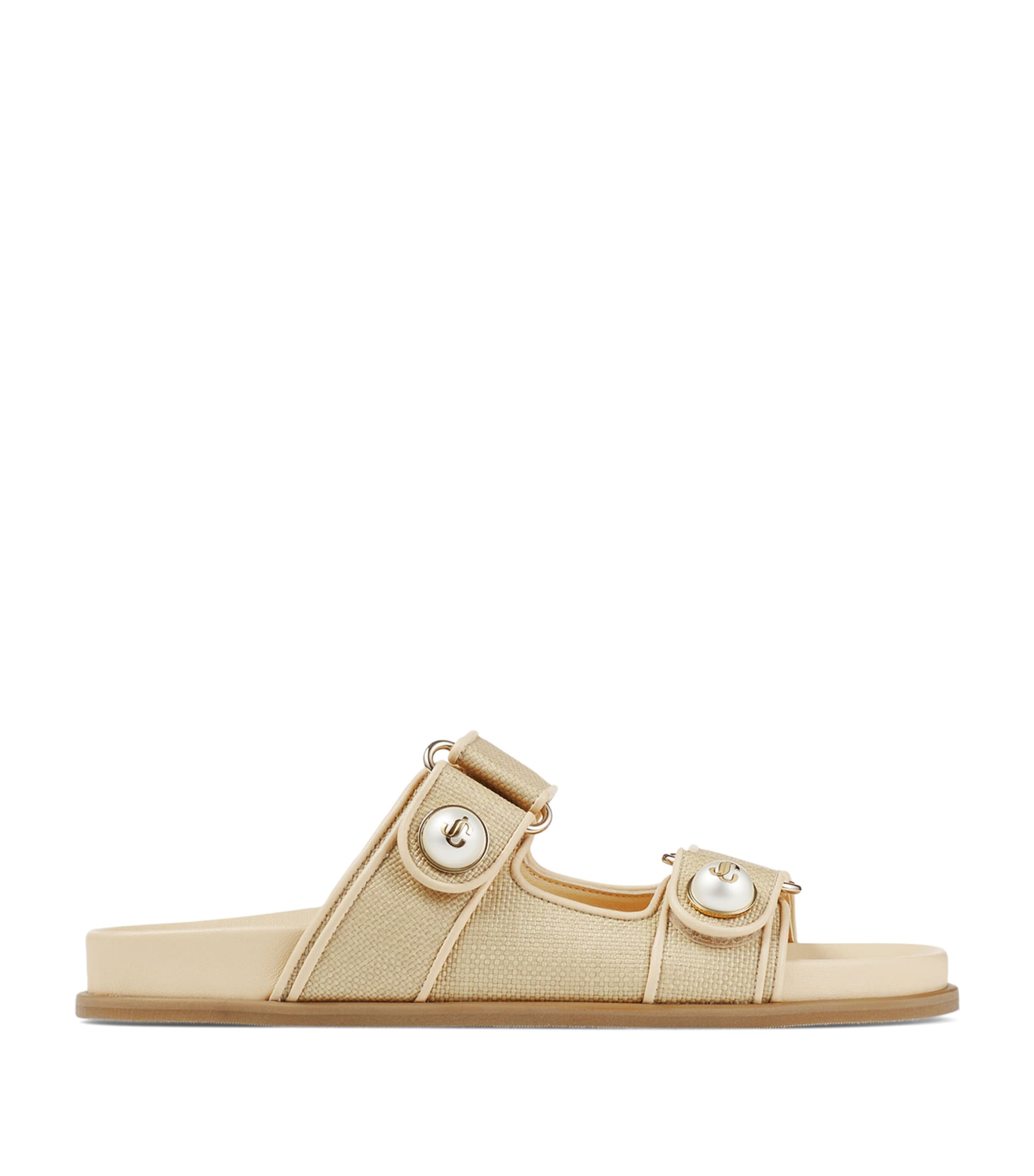 Jimmy Choo Raffia Fayence Sandals In Neutral