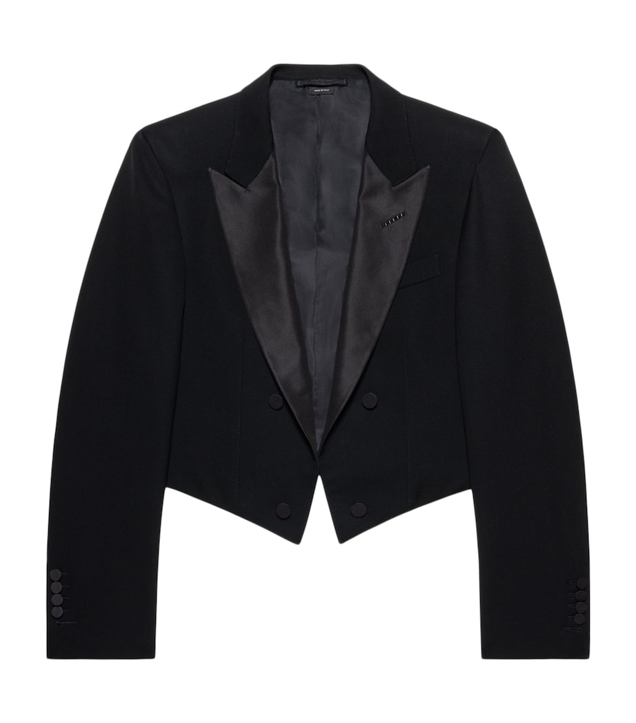 TOM FORD Mens Virgin-Wool Cropped Evening Jacket Naa Image 1