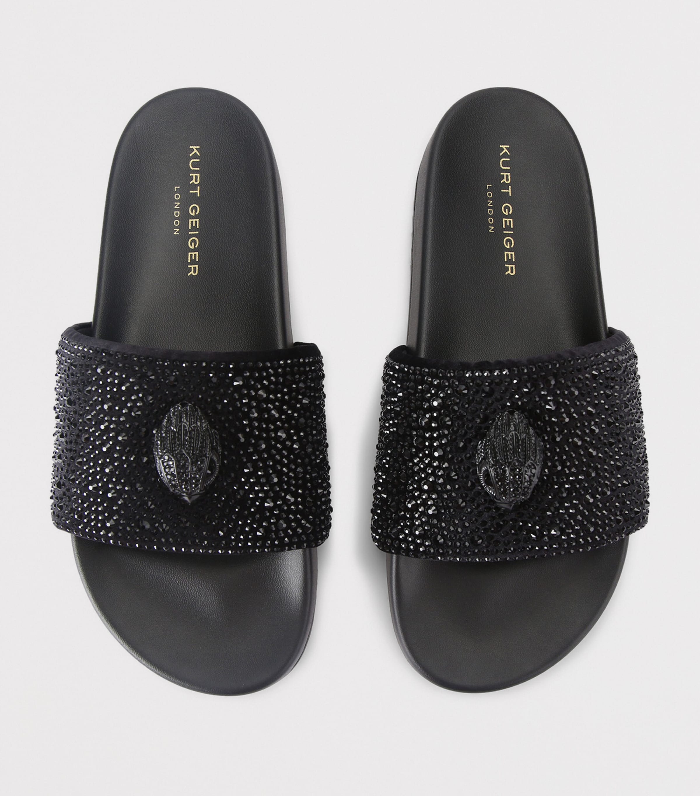 Embellished Brockwell Slides BLACK Image 4