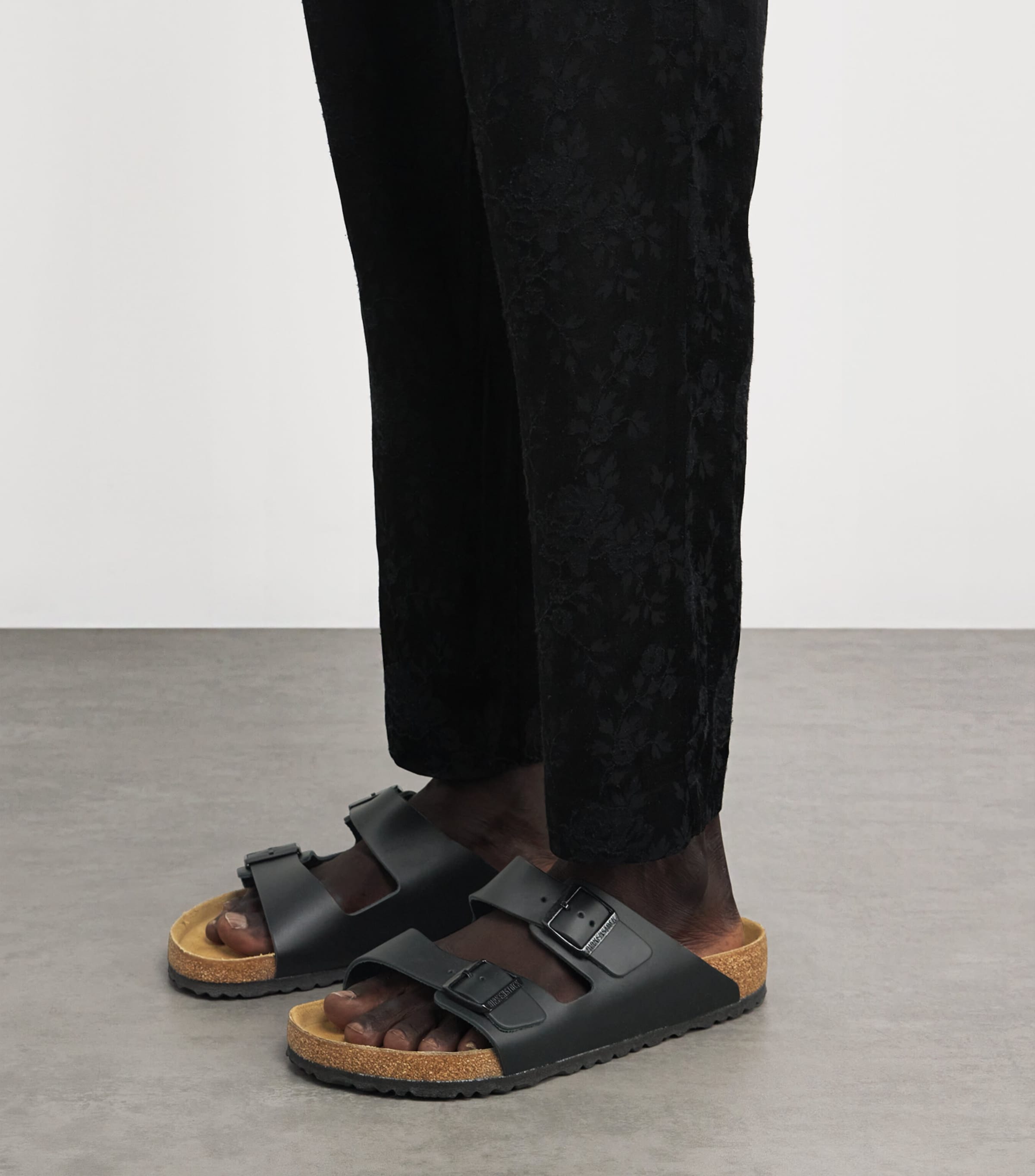 Birkenstock Leather Arizona Sandals Black Image 2