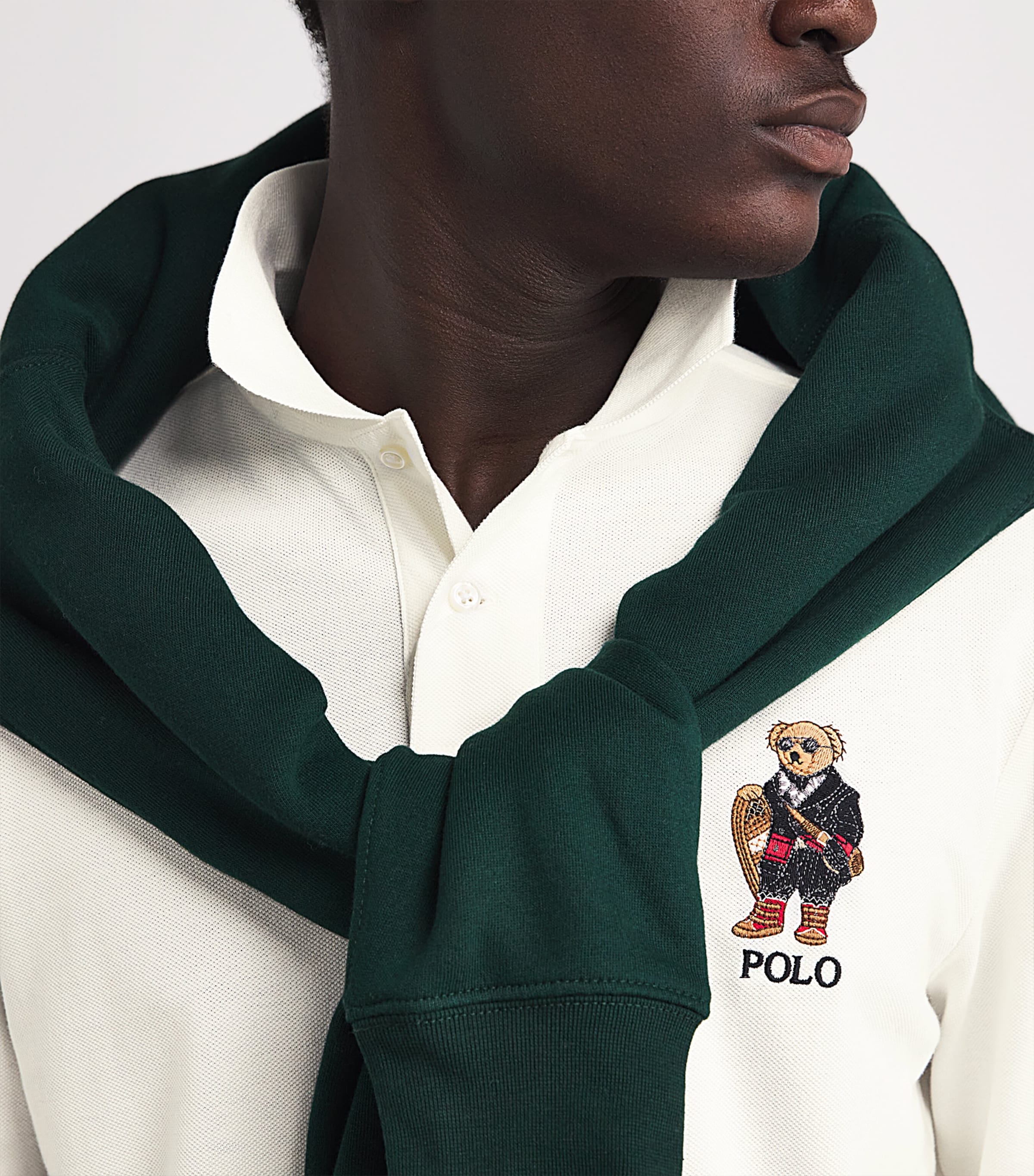 Cotton Polo Bear Polo Shirt NATURAL Image 6