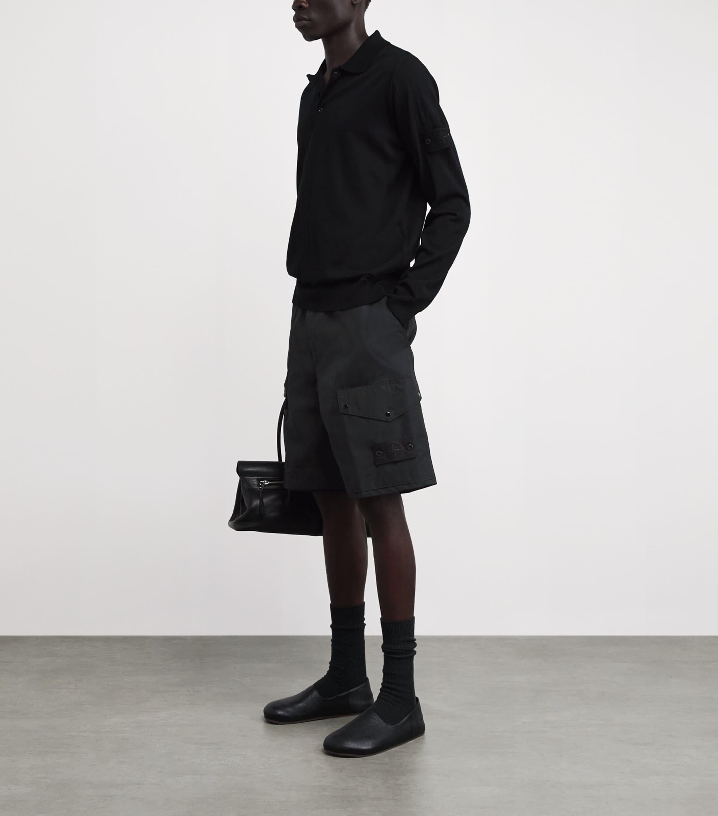 Stone Island Mens Cotton-Canvas All-Weather Ghost Shorts Image 2
