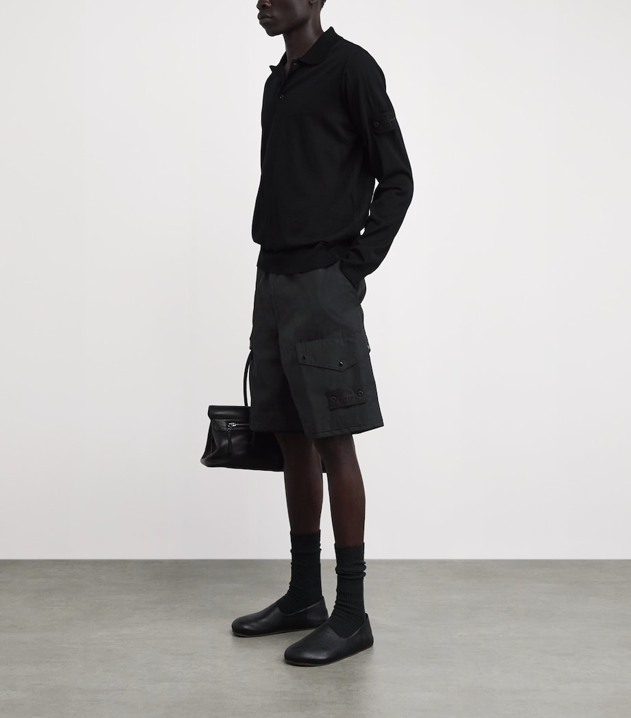 Stone Island Mens Cotton-Canvas All-Weather Ghost Shorts Image 2