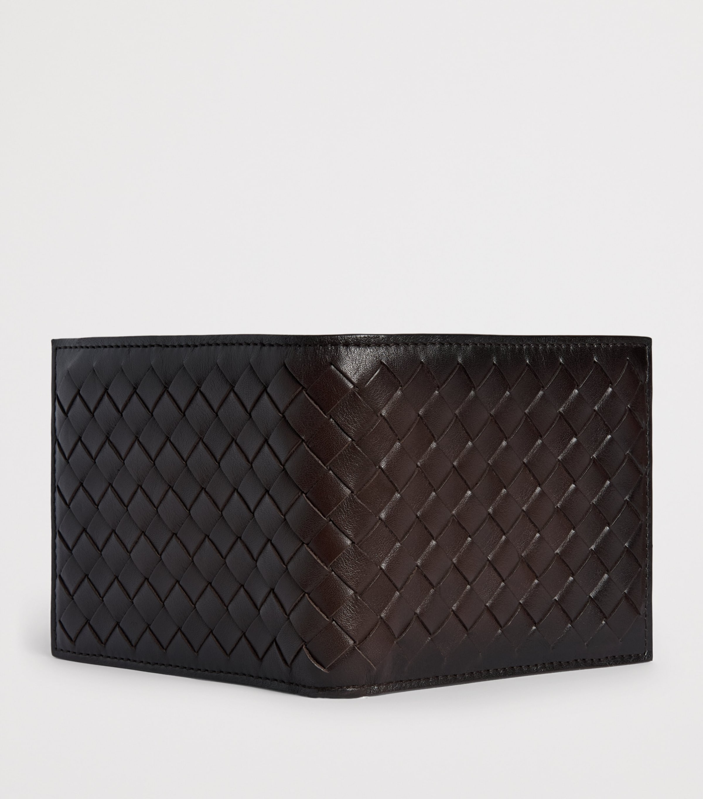 Officine Creative Leather Woven Boudin Bifold Wallet Moro Image 3