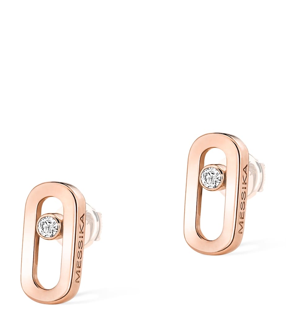Rose Gold and Diamond Move Uno Earrings PINK GOLD Image 1