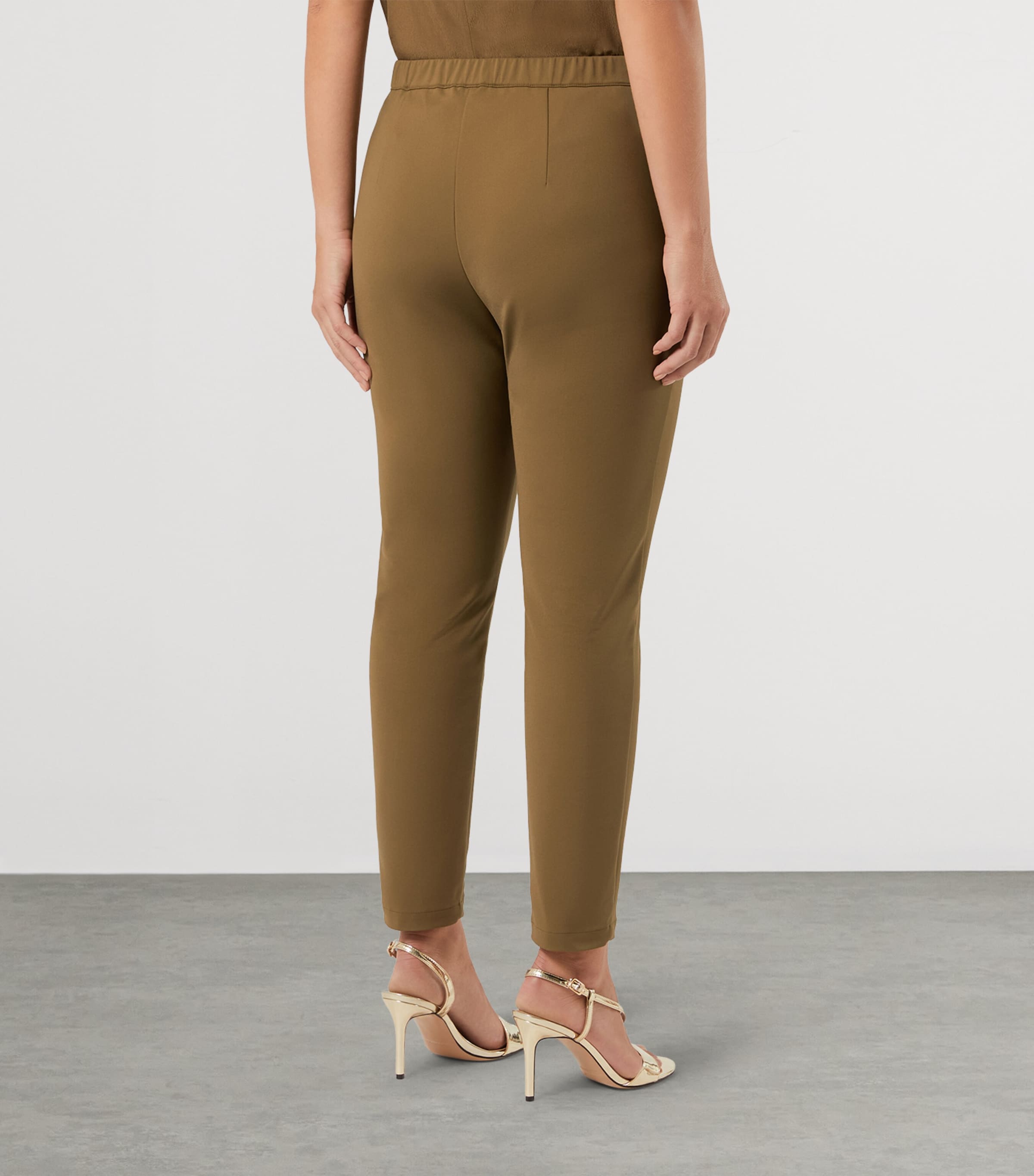 Marina Rinaldi Womens Canvas Slim Trousers Kaki Image 4