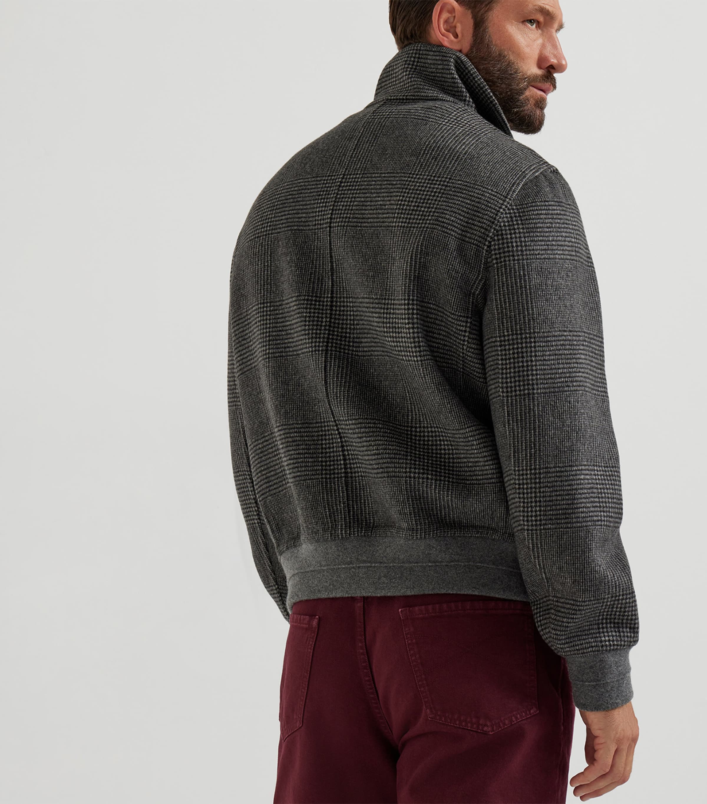 Cashmere Check BomberJacket CO820 Image 3