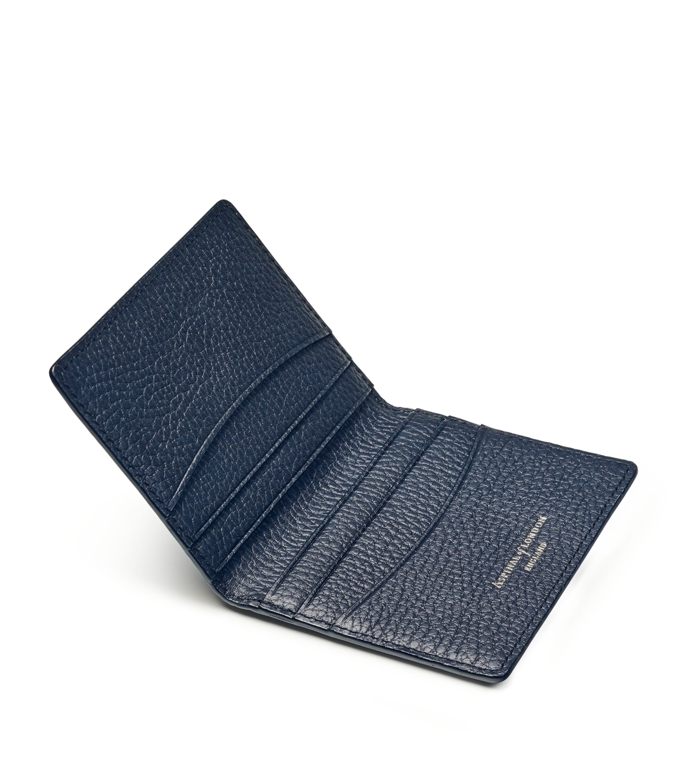 Leather Folded Card Holder NAVY Image 4