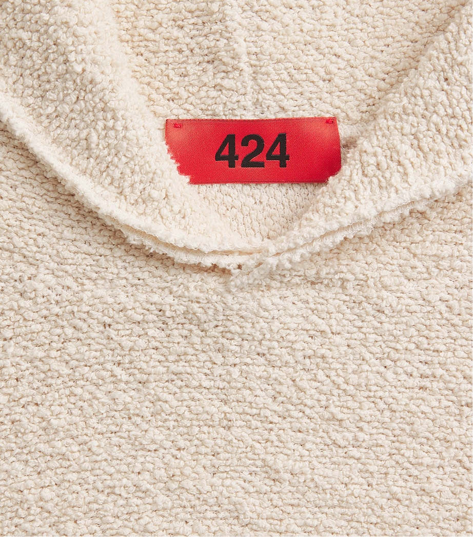 424 Mens Cotton-Blend Bouclé Hoodie Natural Image 6