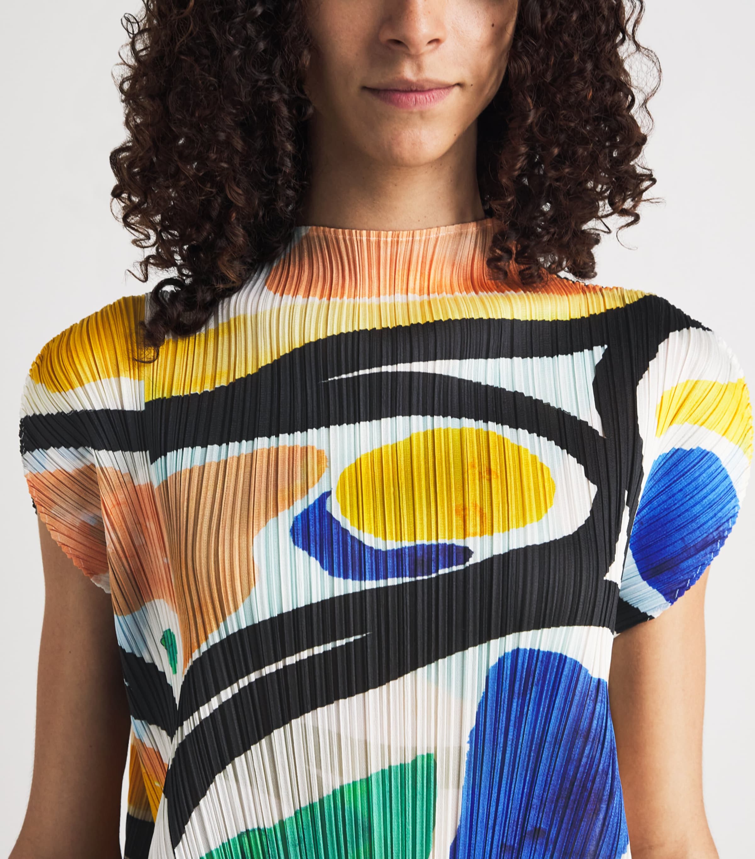 Pleats Please Issey Miyake Womens Printed Roll Tunic Mini Dress Image 3