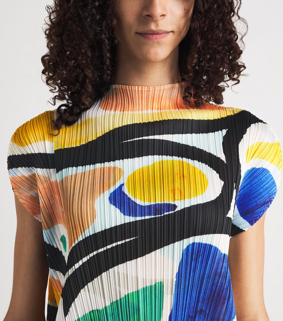Pleats Please Issey Miyake Womens Printed Roll Tunic Mini Dress Image 3