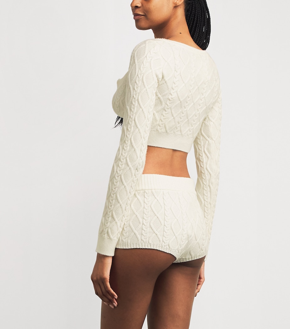 Cable-Knit Shorts IVORY Image 4