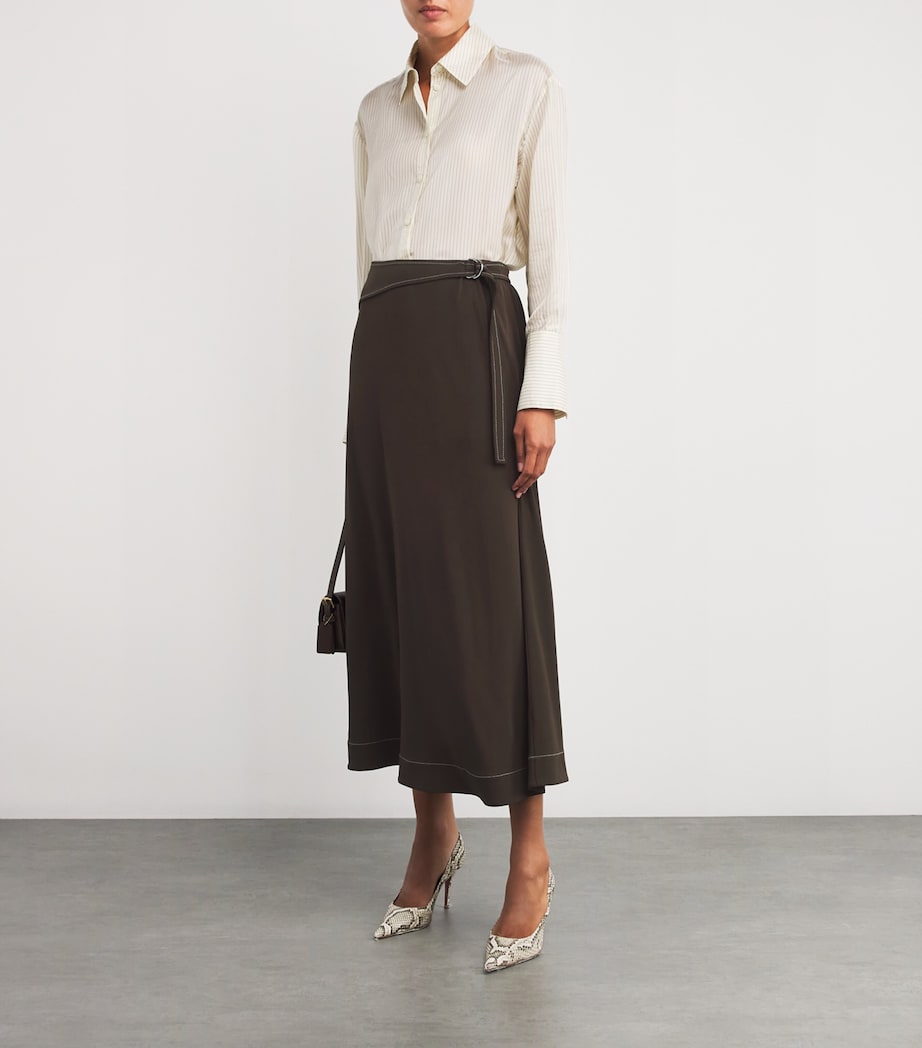 Jersey Belted Maxi Skirt 211 DEEP CHOCOLATE Image 2