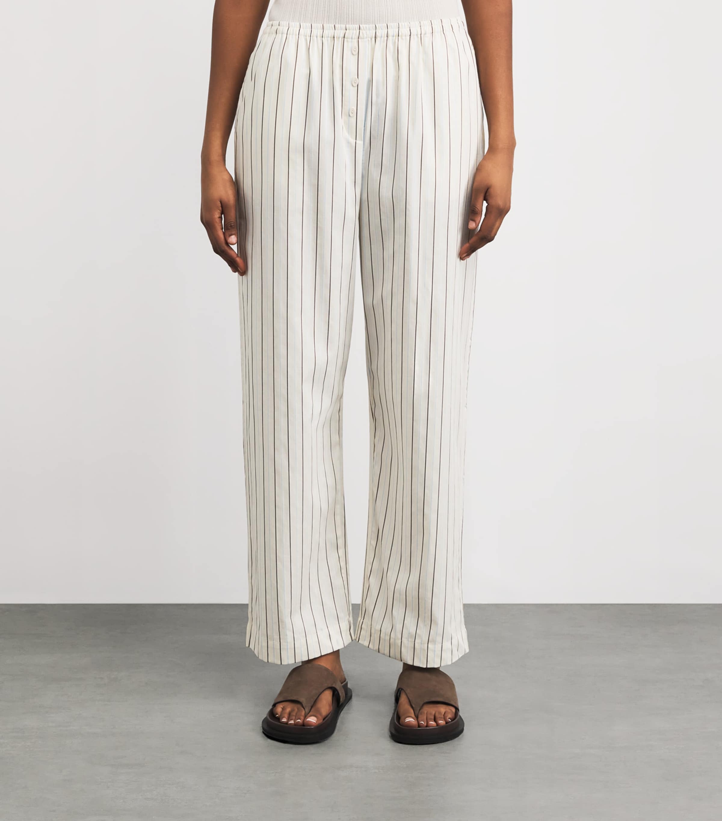 Faithfull the Brand Womens Cotton Paloma Trousers Fiori Stripe Lemon Image 4