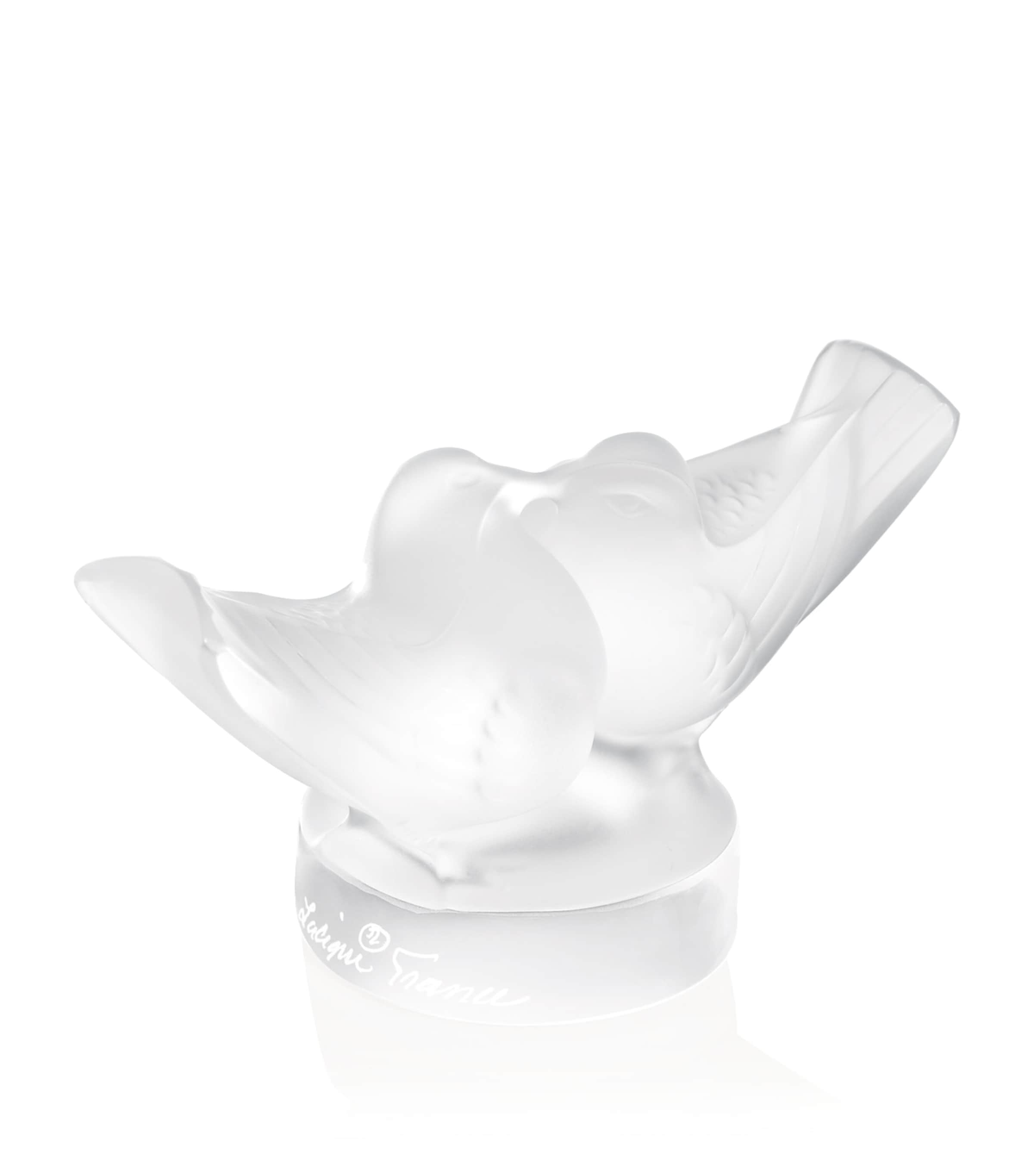 Lalique 2 Lovebirds Large Sculpture In White
