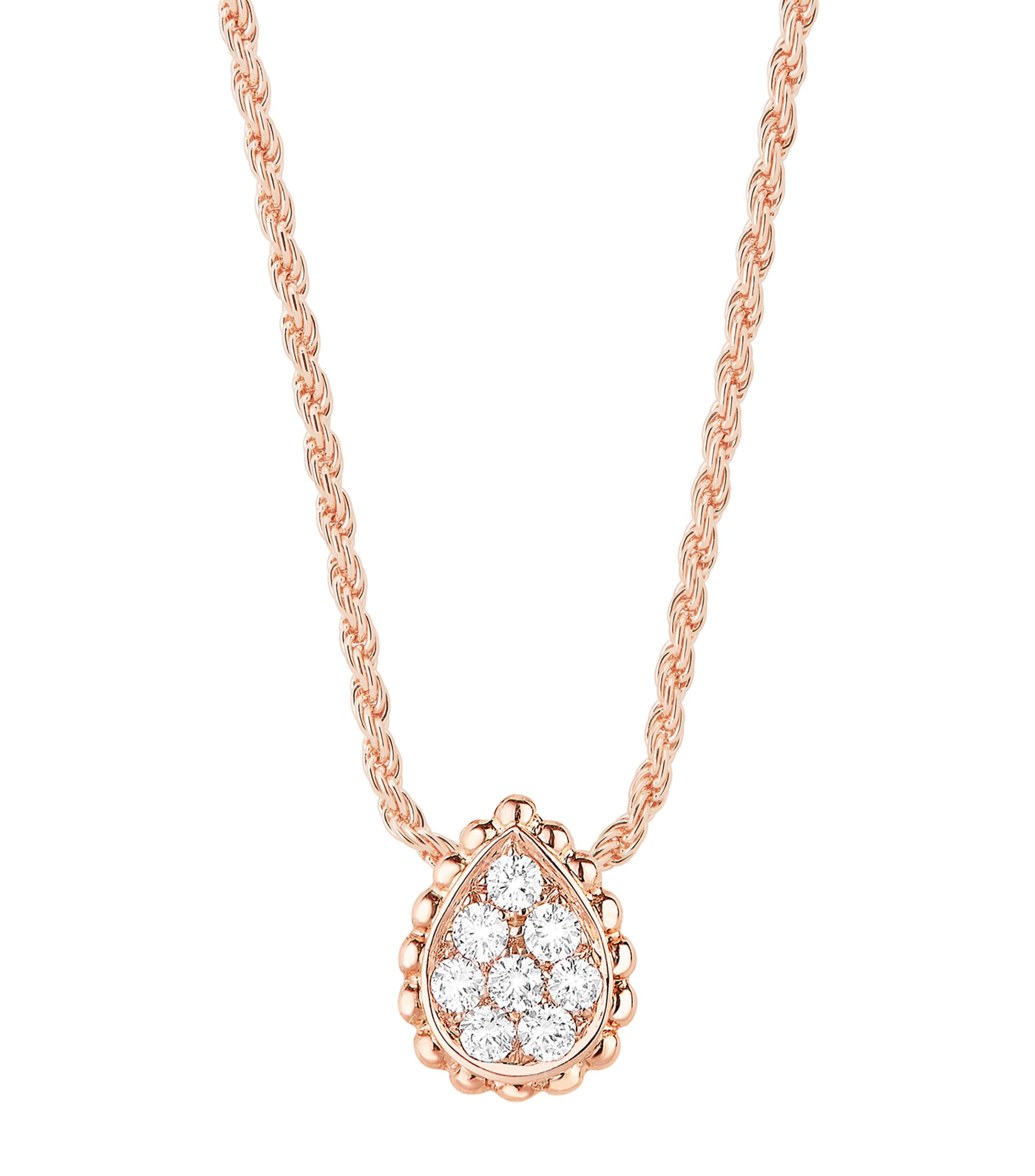 Extra Small Rose Gold and Diamond Serpent Bohème Necklace PINK Image 2