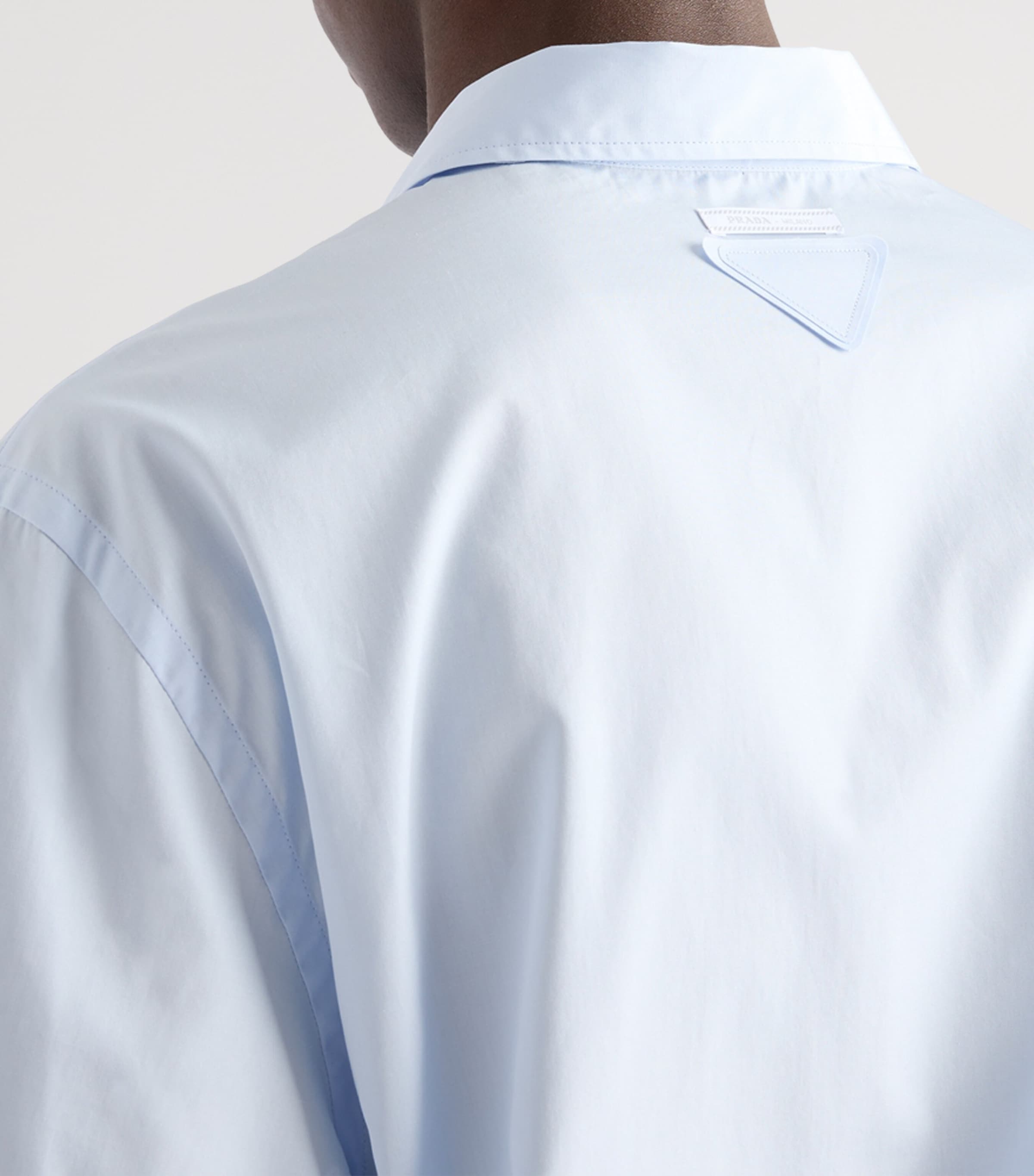 Prada Mens Tie-Detail Polo Shirt Image 3