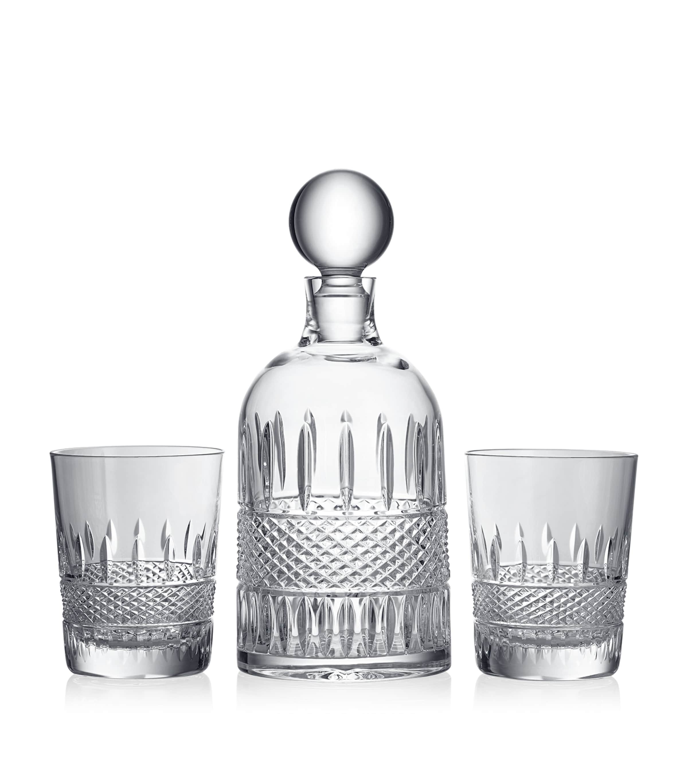 Waterford Mastercraft Irish Lace Crystal-glass Decanter Set In Transparent
