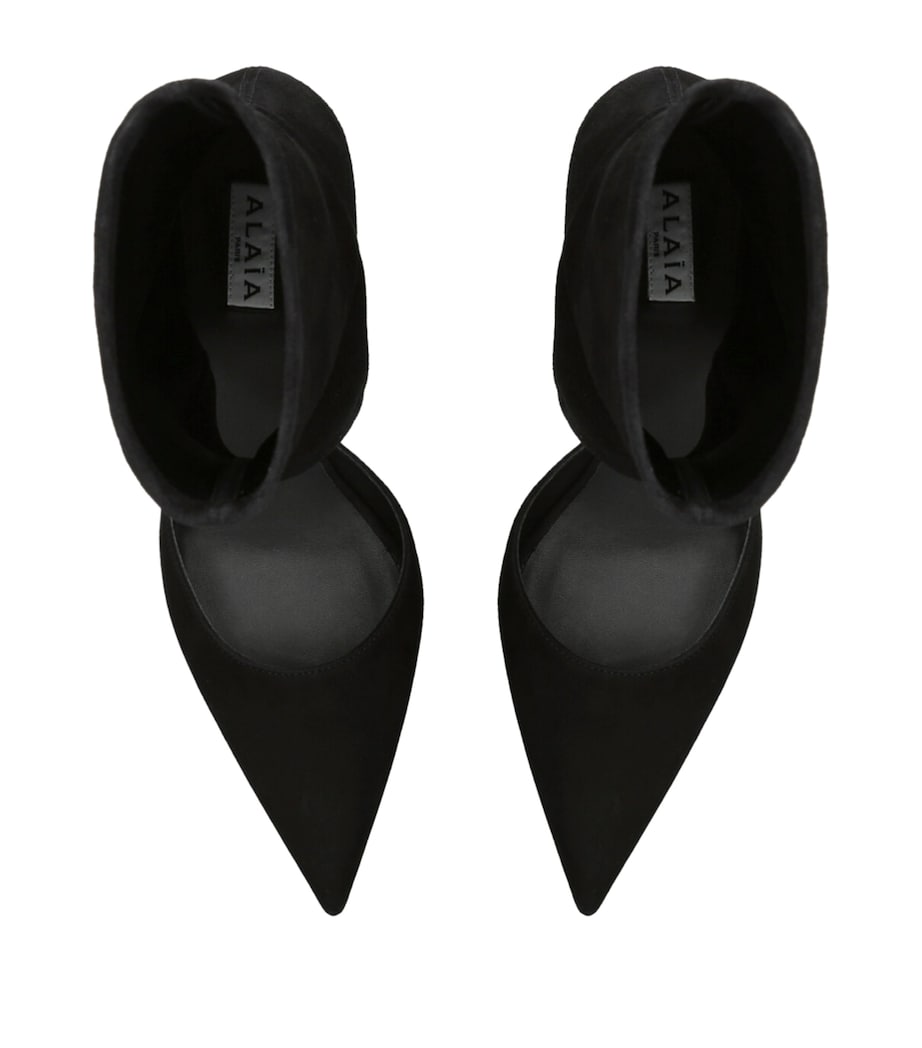 Suede Cut-Out Ankle Boots 55 BLACK Image 4