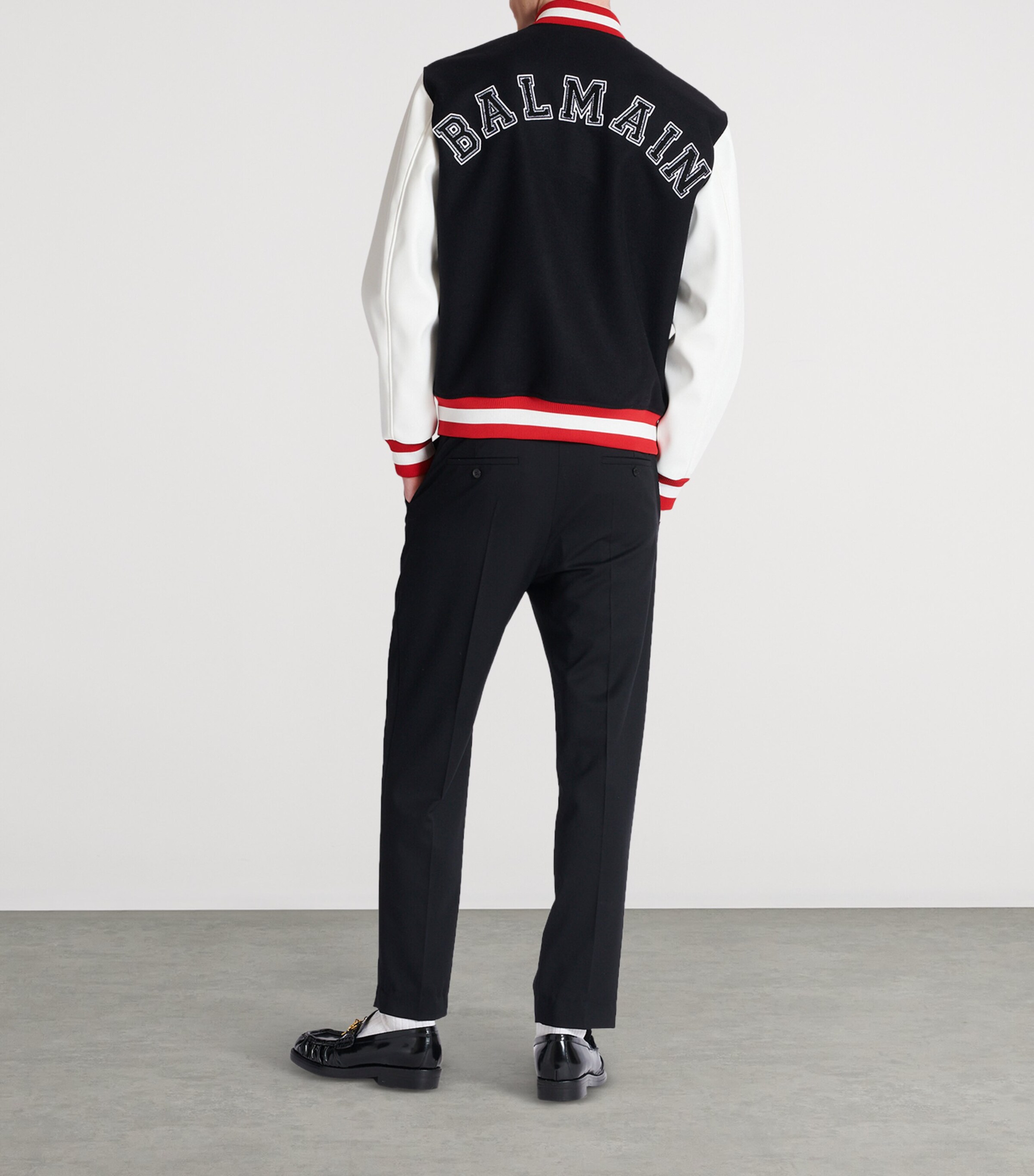 Virgin Wool Logo Bomber Jacket EBE NOIR/BLANC/ROUGE Image 5