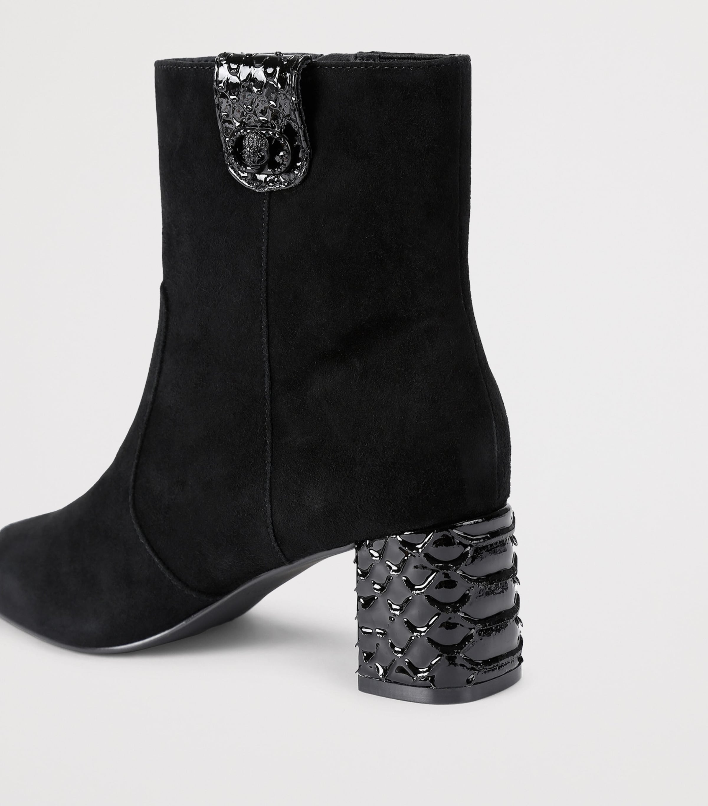 Suede Chelsea Trim Ankle Boots BLACK Image 2