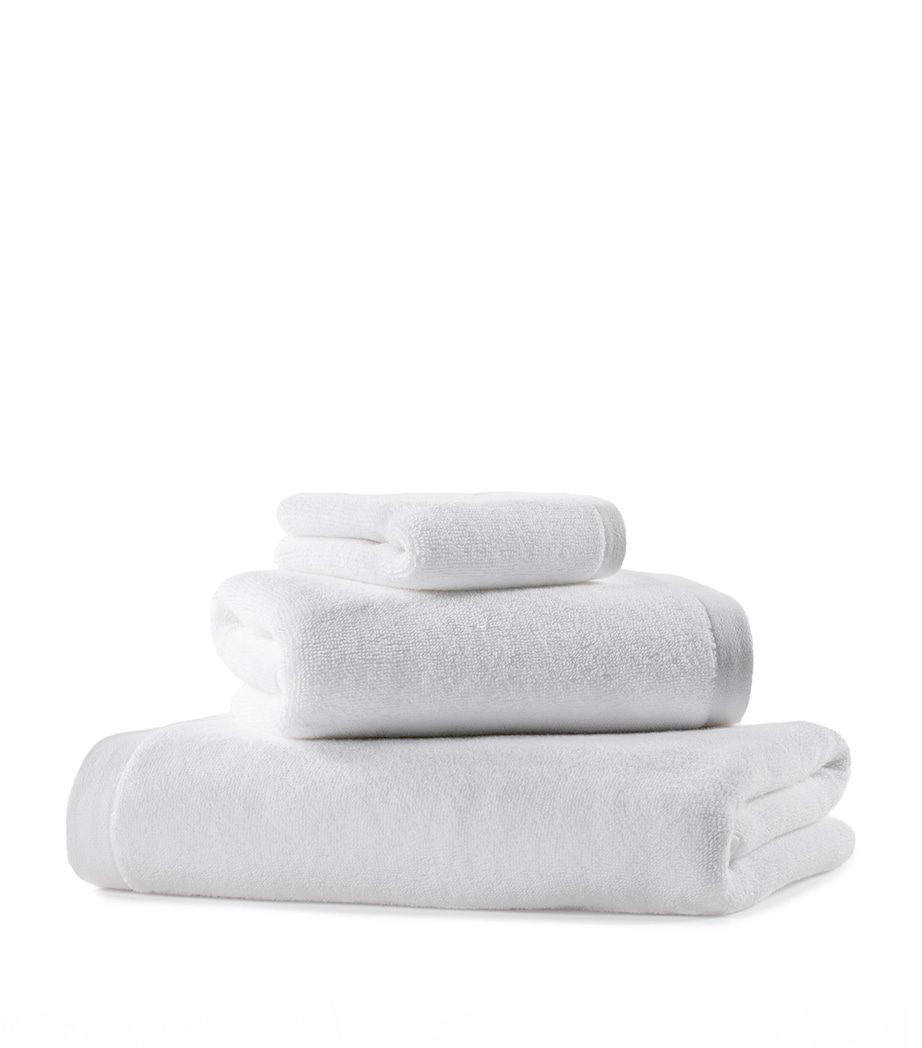 Organic Cotton Vesta Bath Sheet (100cm x 180cm) WHITE/WHITE Image 1