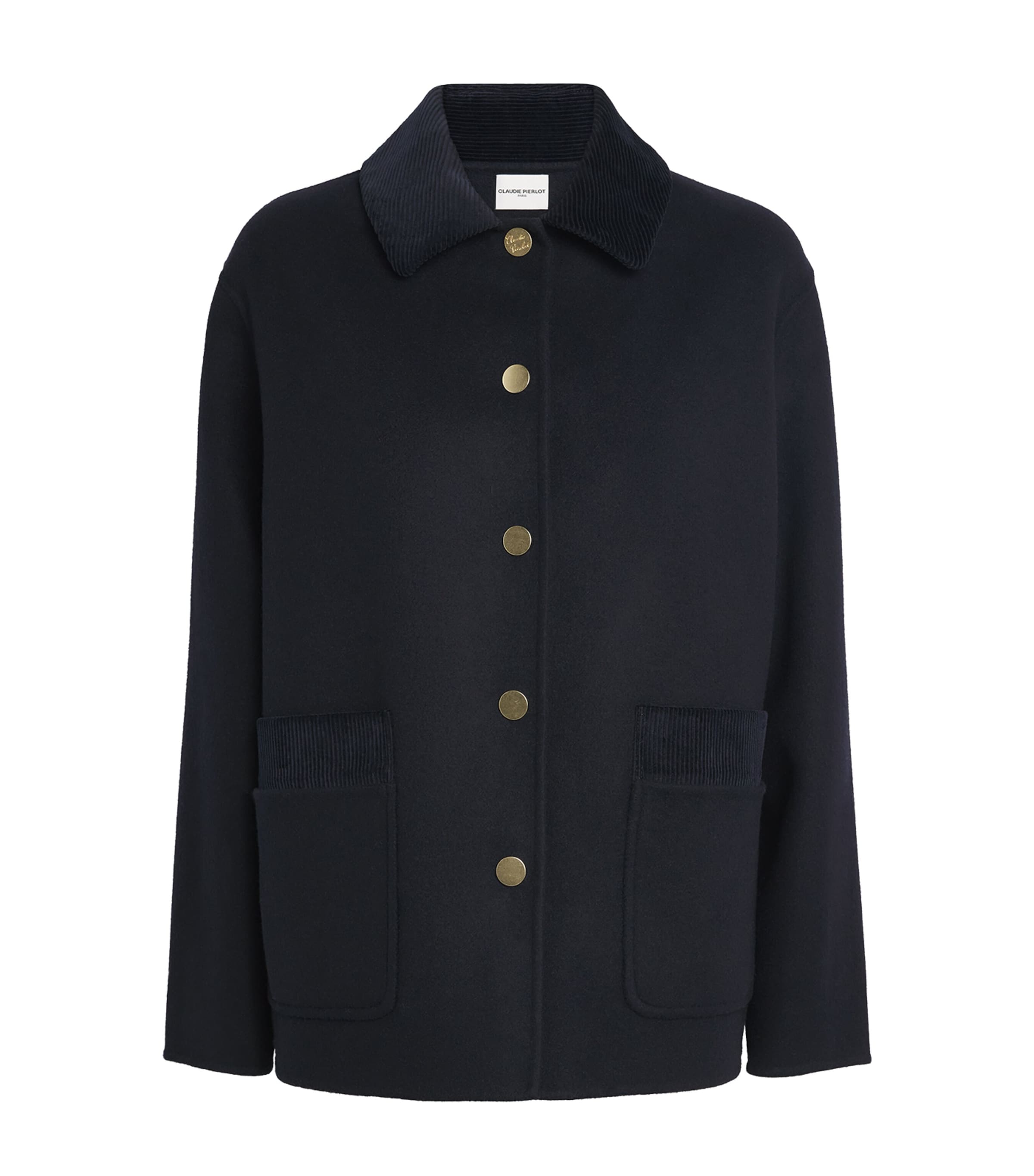 Claudie Pierlot Wool Tailored Coat In Black