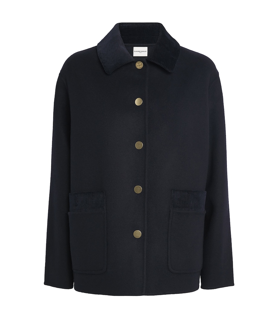 Wool Tailored Coat NAVY Image 1